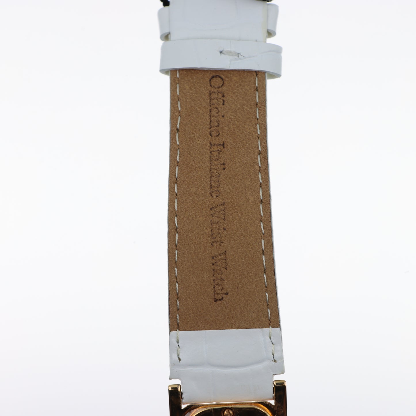 O.I.W. Cross Gold Madreperla - Orologio Donna Cassa a Croce Gold Quadrante Madreperla Cinturino Silicone Bianco