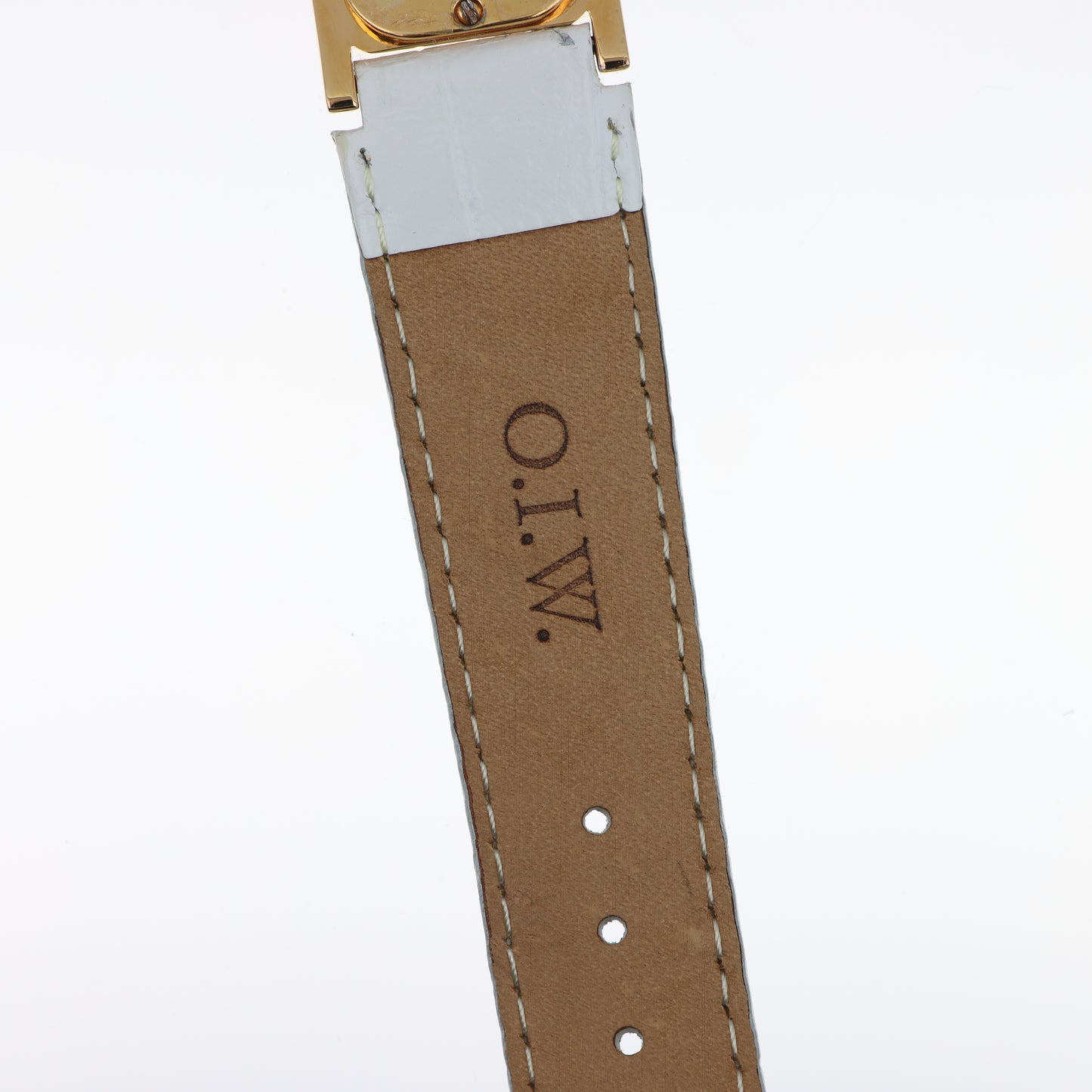 O.I.W. Cross Gold Madreperla - Orologio Donna Cassa a Croce Gold Quadrante Madreperla Cinturino Silicone Bianco