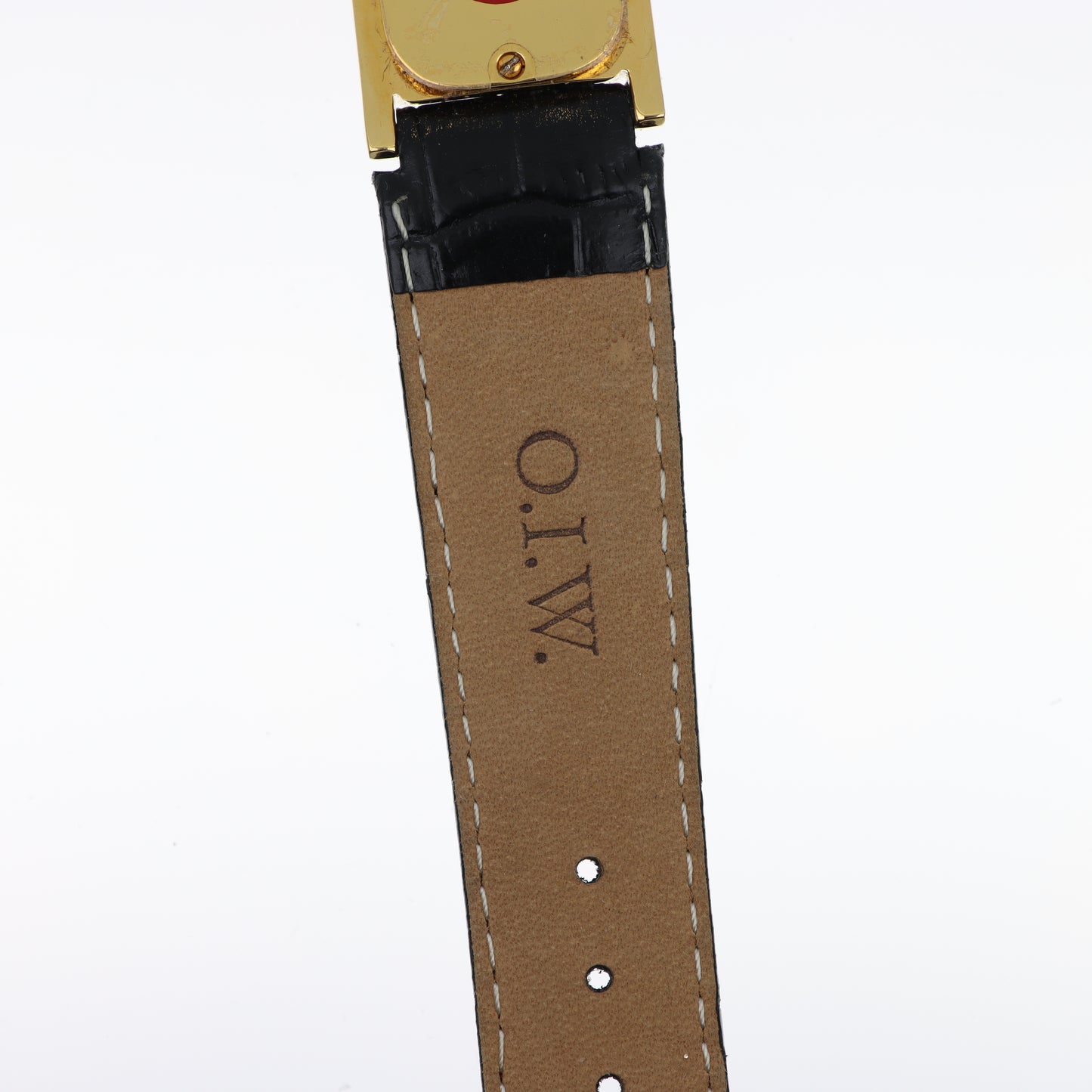 O.I.W. Cross Gold Black - Orologio Donna Cassa a Croce Gold Quadrante Bianco Cinturino Pelle Nero