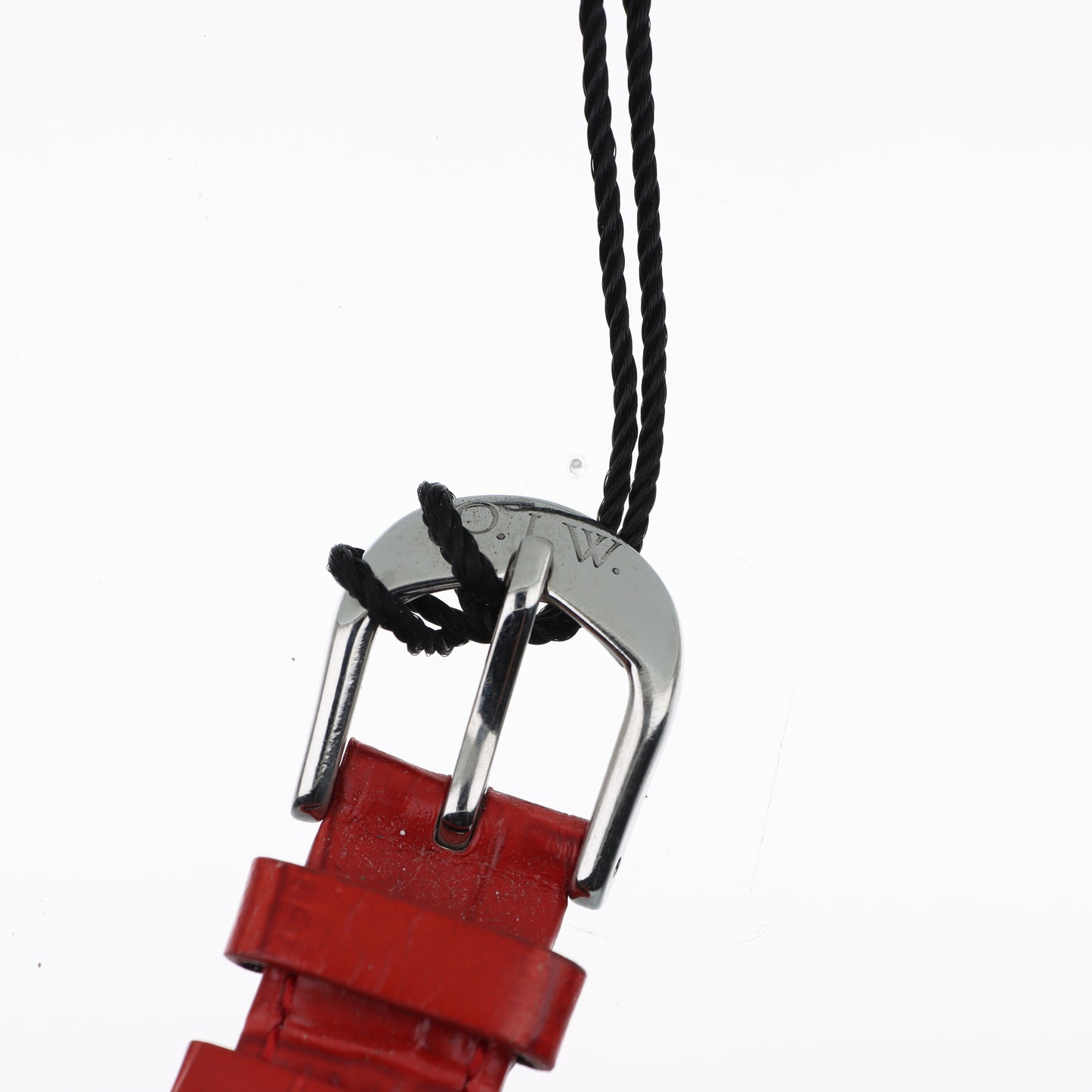 O.I.W. Peperoncino Slim - Orologio Donna Cassa Rettangolare Argento Quadrante Bianco Cinturino Pelle Rosso