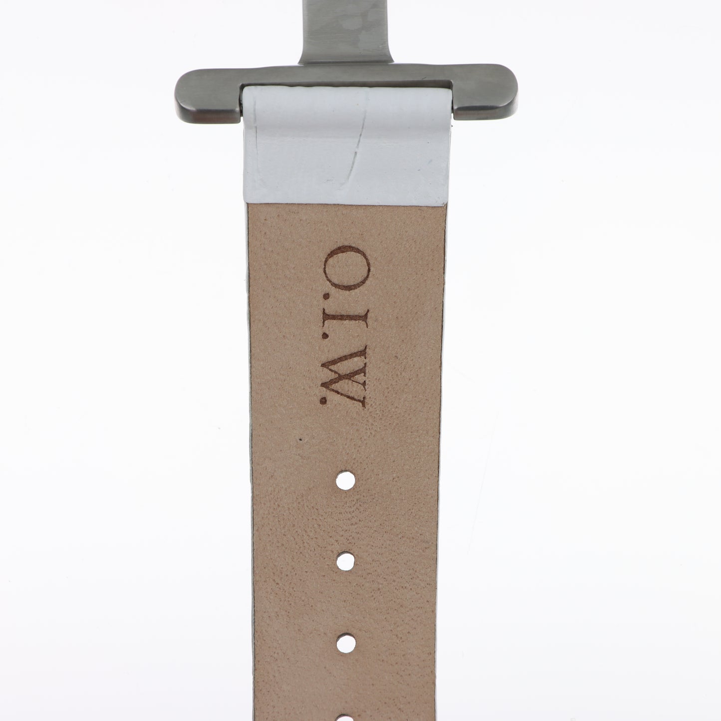 O.I.W. Twin Steel - Orologio Donna Doppio Quadrante Acciaio Satinato Madreperla Cinturino Pelle Bianco