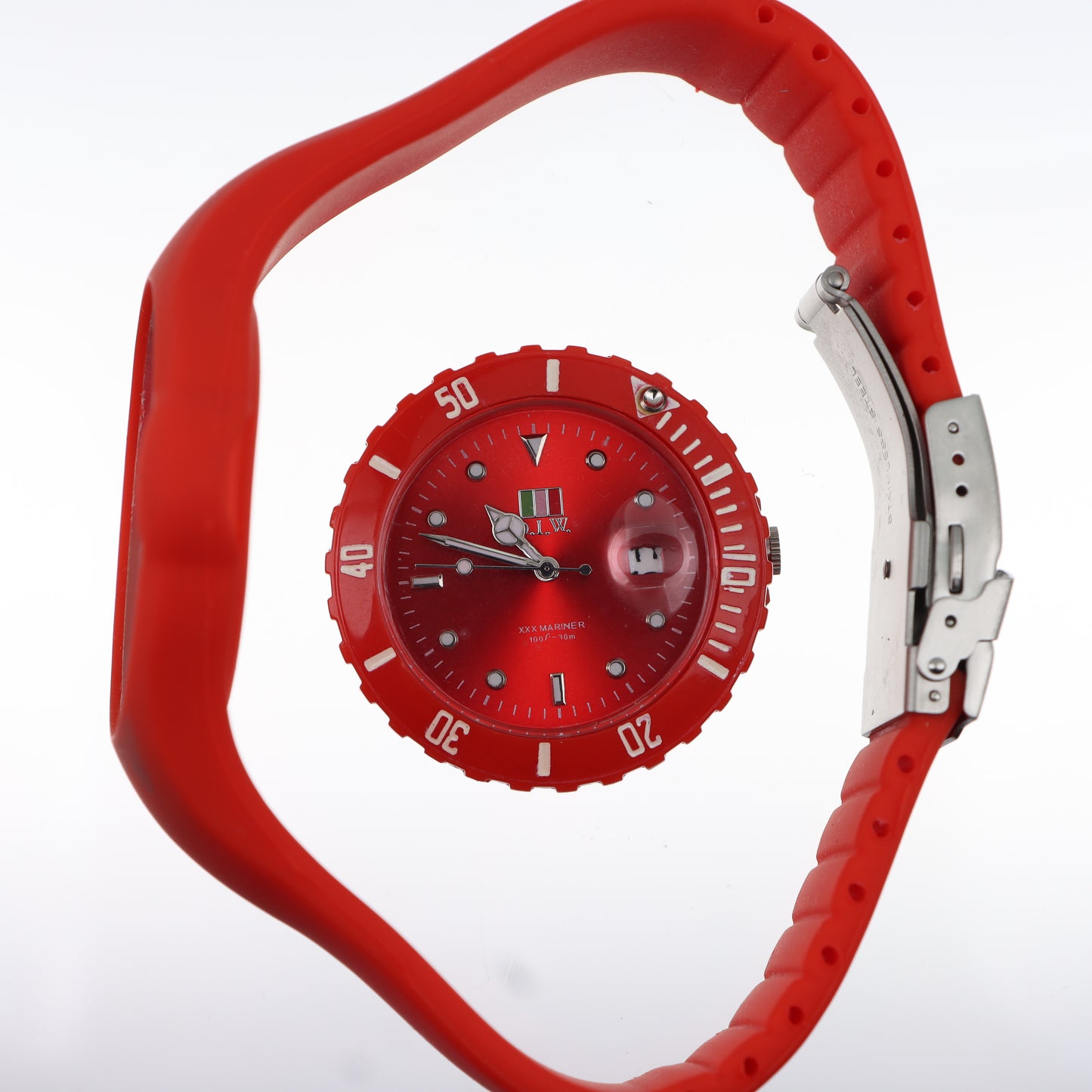 O.I.W. XXX Mariner Rosso - Orologio Unisex Sport Total Red Quadrante Rosso Cinturino Silicone 30M