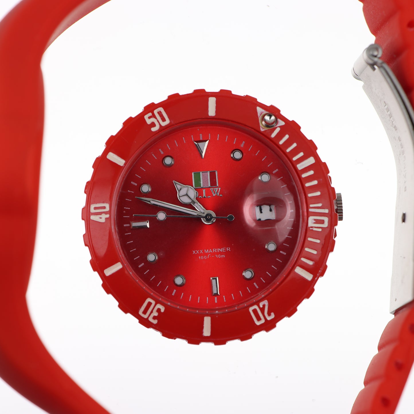 O.I.W. XXX Mariner Rosso - Orologio Unisex Sport Total Red Quadrante Rosso Cinturino Silicone 30M