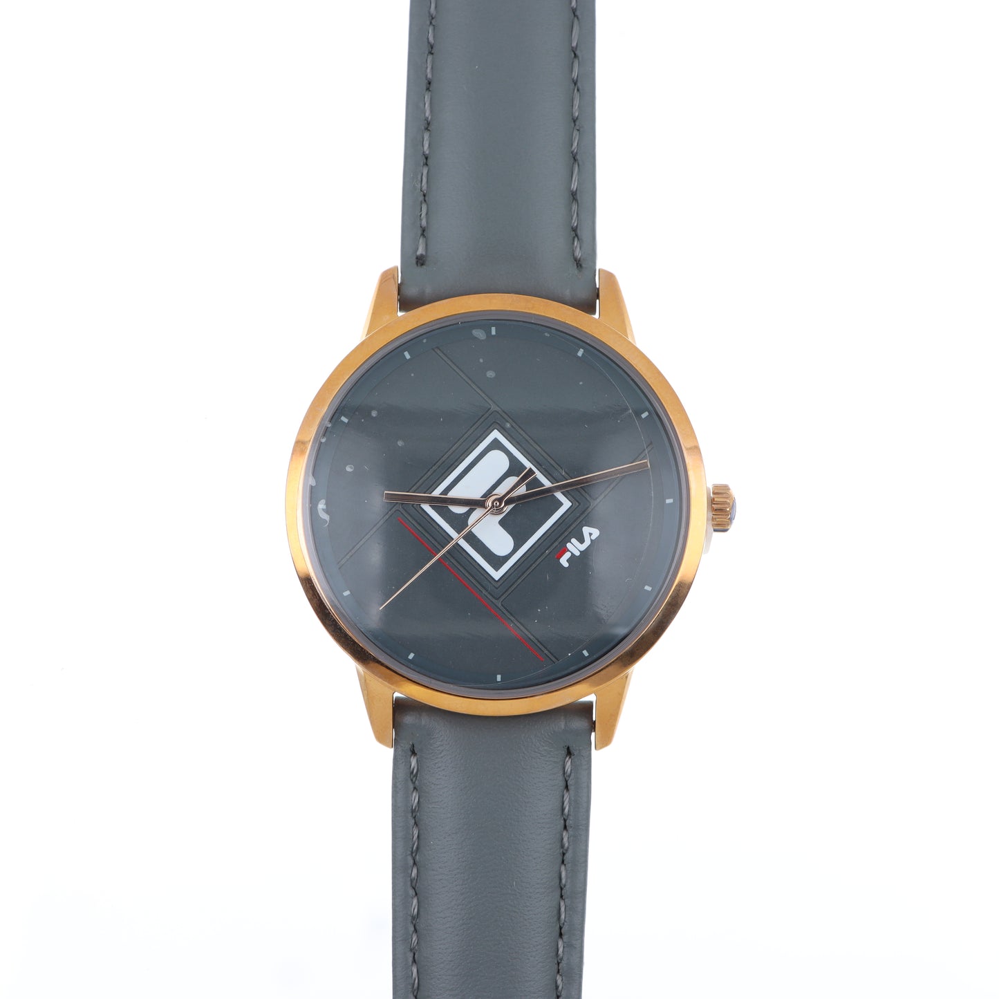FILA Heritage Watch – Quadrante Nero, Cassa Gold e Cinturino in Pelle Grigia