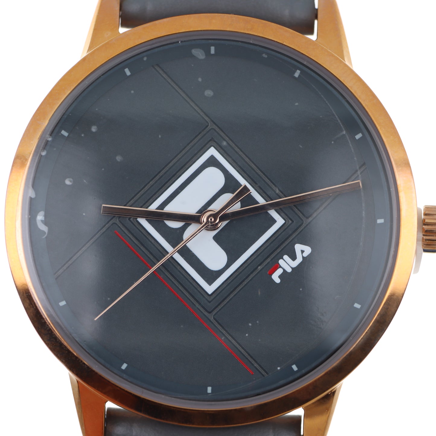 FILA Heritage Watch – Quadrante Nero, Cassa Gold e Cinturino in Pelle Grigia