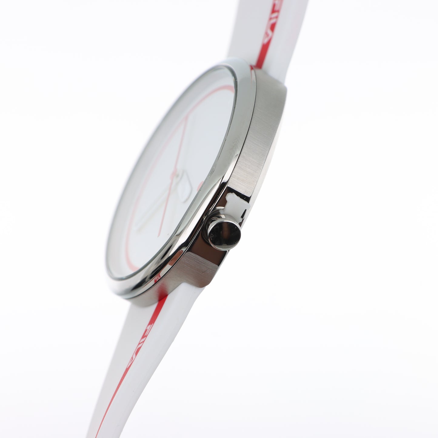 FILA Sport Watch – Quadrante Bianco, Cassa Silver e Cinturino Silicone Bianco/Rosso
