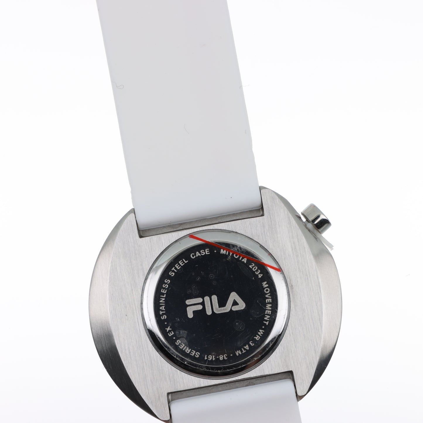 FILA Sport Watch – Quadrante Bianco, Cassa Silver e Cinturino Silicone Bianco/Rosso