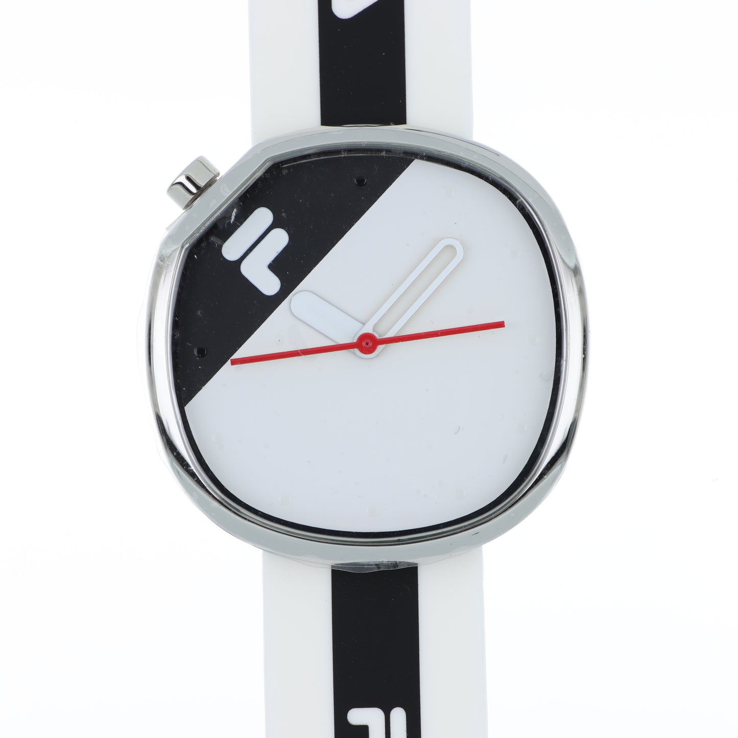 FILA Bold Watch – Cassa Silver Squadrata, Quadrante Bicolor Nero/Bianco e Cinturino Silicone