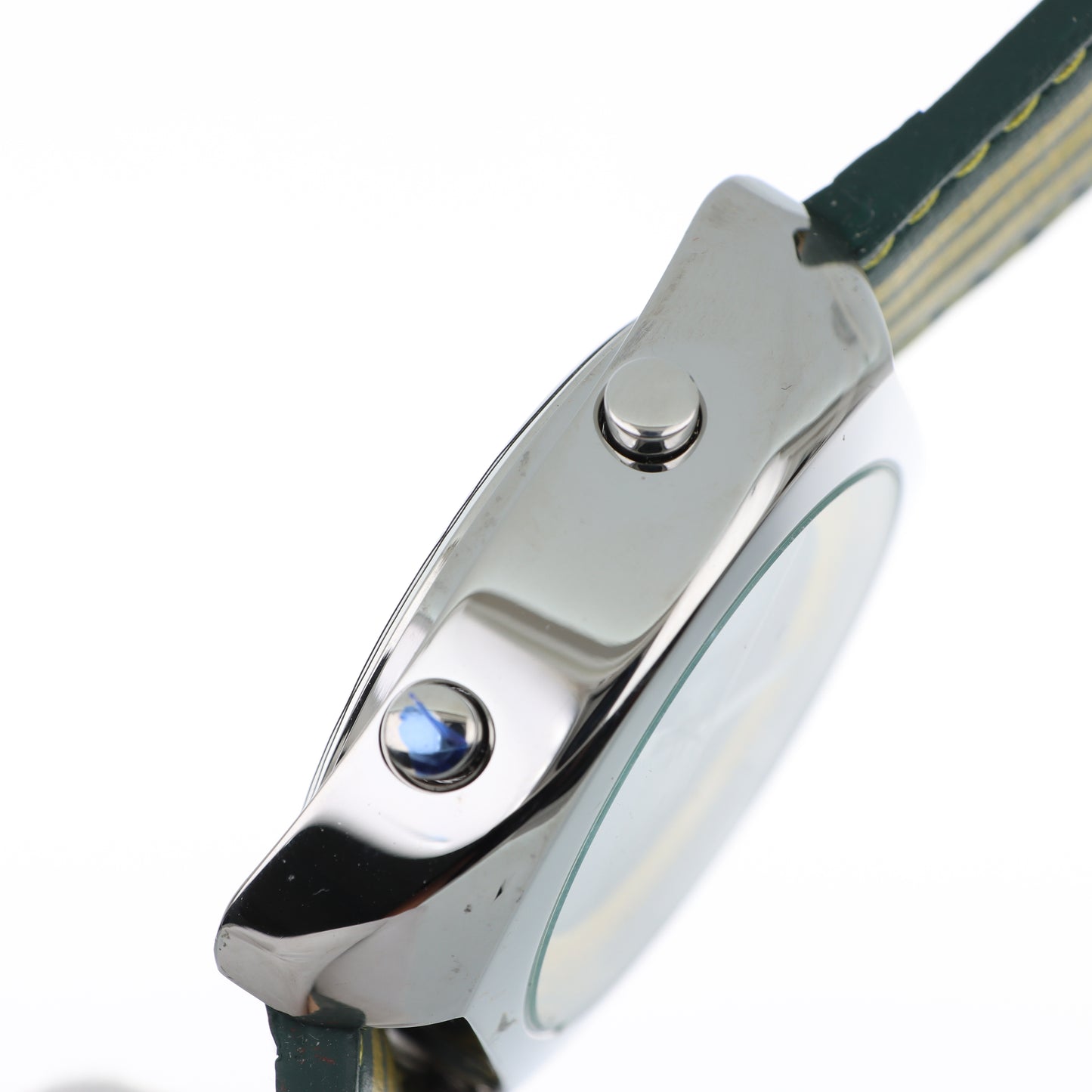 United Colors of Benetton Retro Watch – Cassa Silver, Quadrante Verde/Giallo e Cinturino a Righe