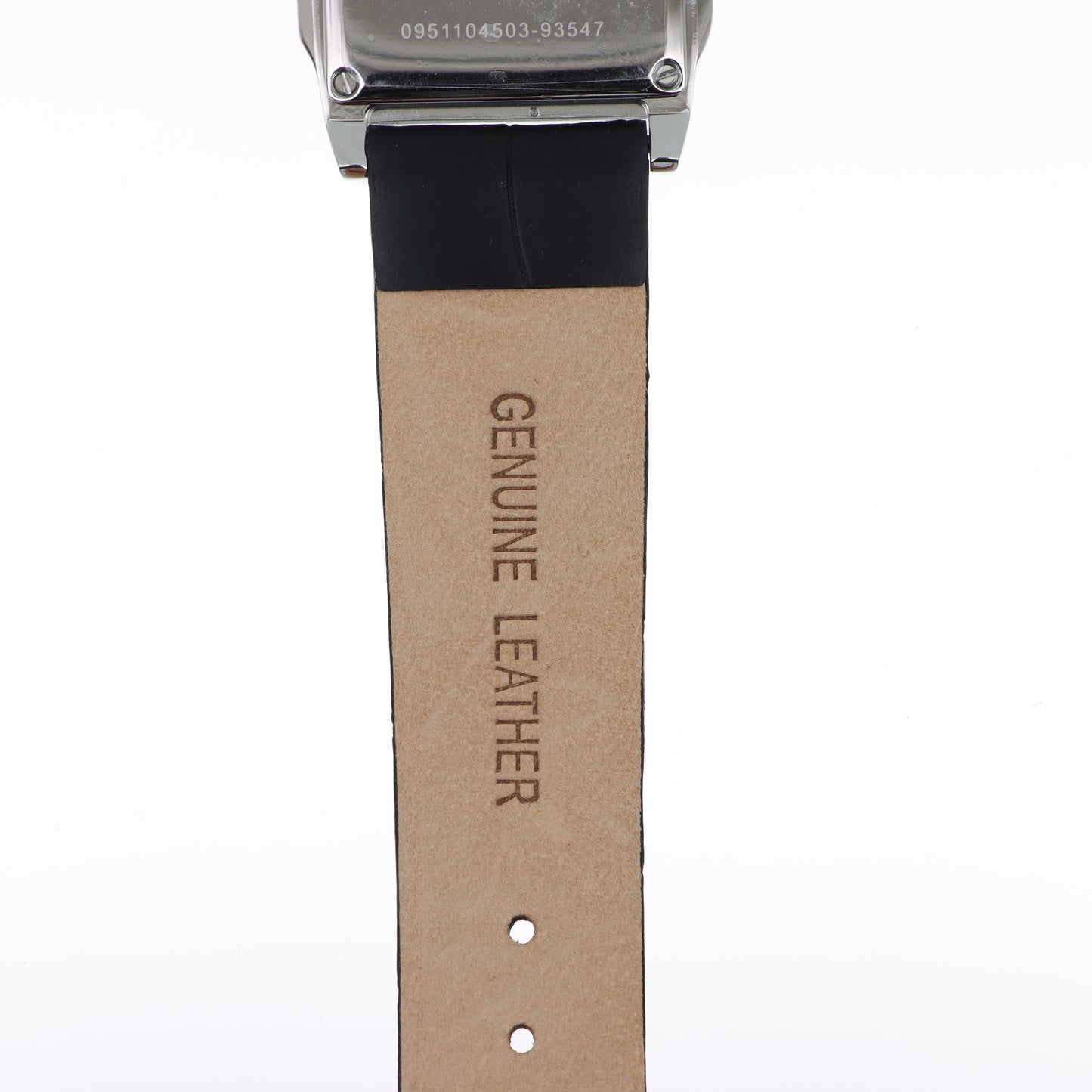 Blue Spirit Square Watch – Cassa Quadrata Silver, Quadrante Bianco e Cinturino in Pelle Nera Coccodrillo