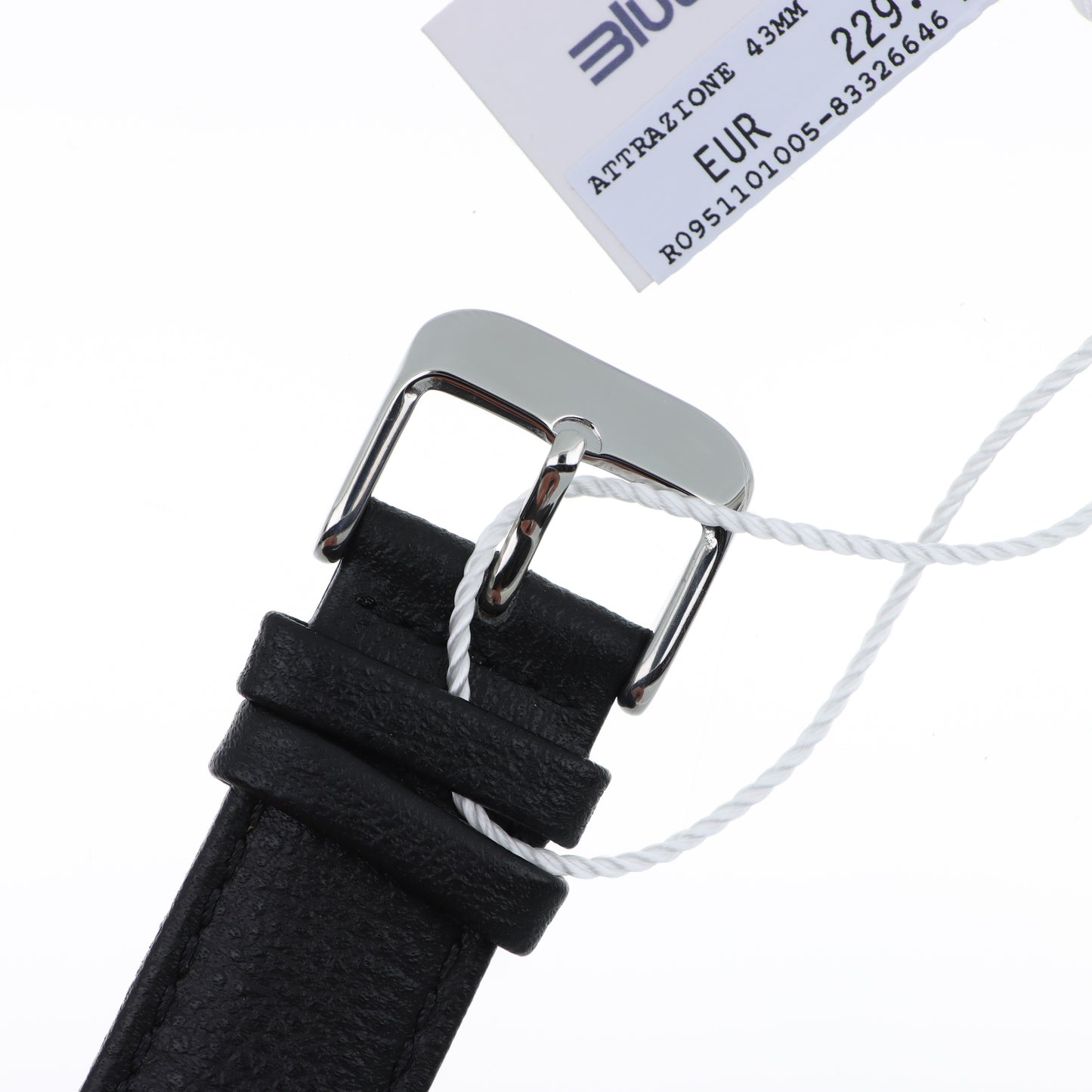 Blue Spirit Classic Watch – Quadrante Nero Guilloché, Cassa Silver e Cinturino in Pelle Nera