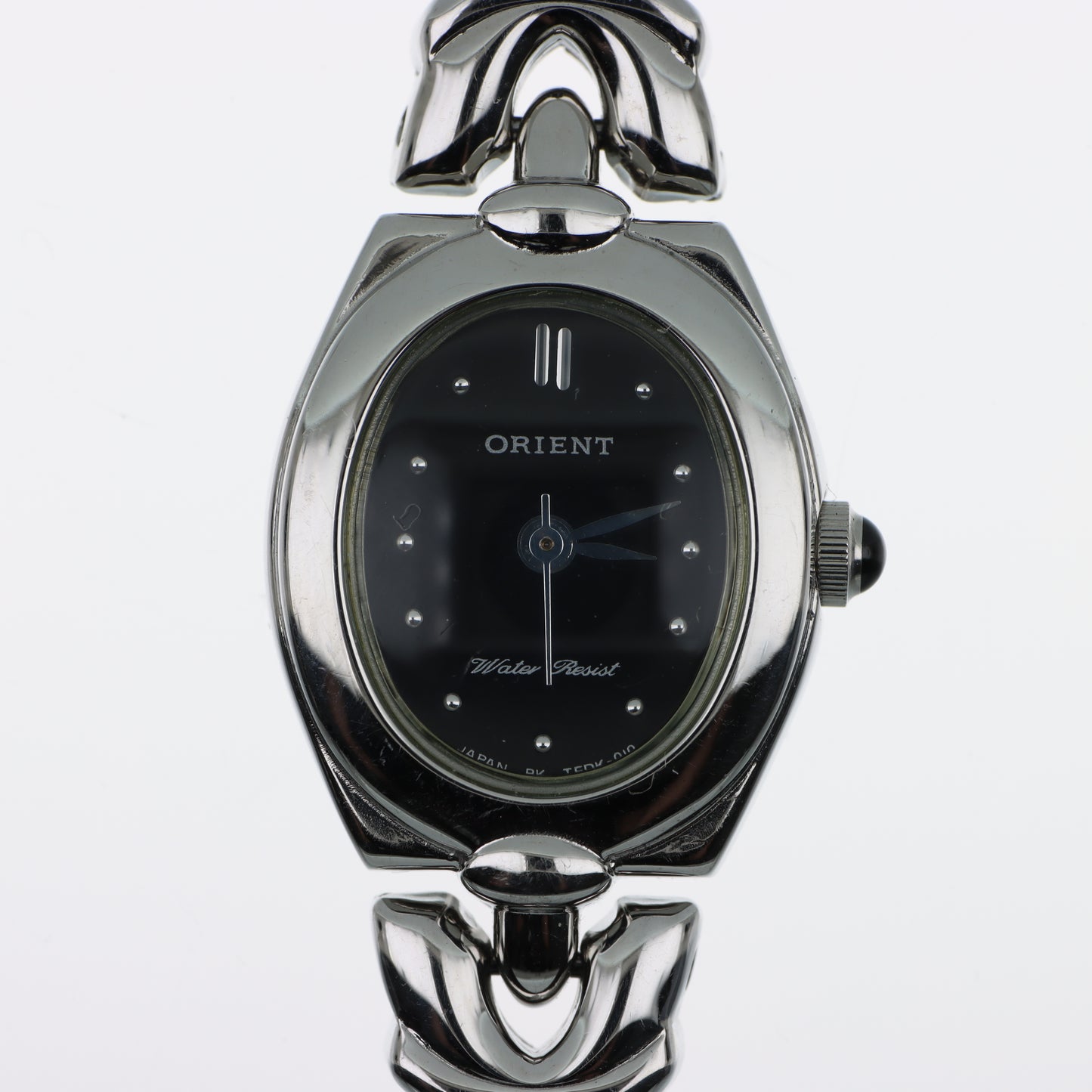 Orologio Orient Lady Ovale Nero Water Resist - Bracciale Sculturale Silver