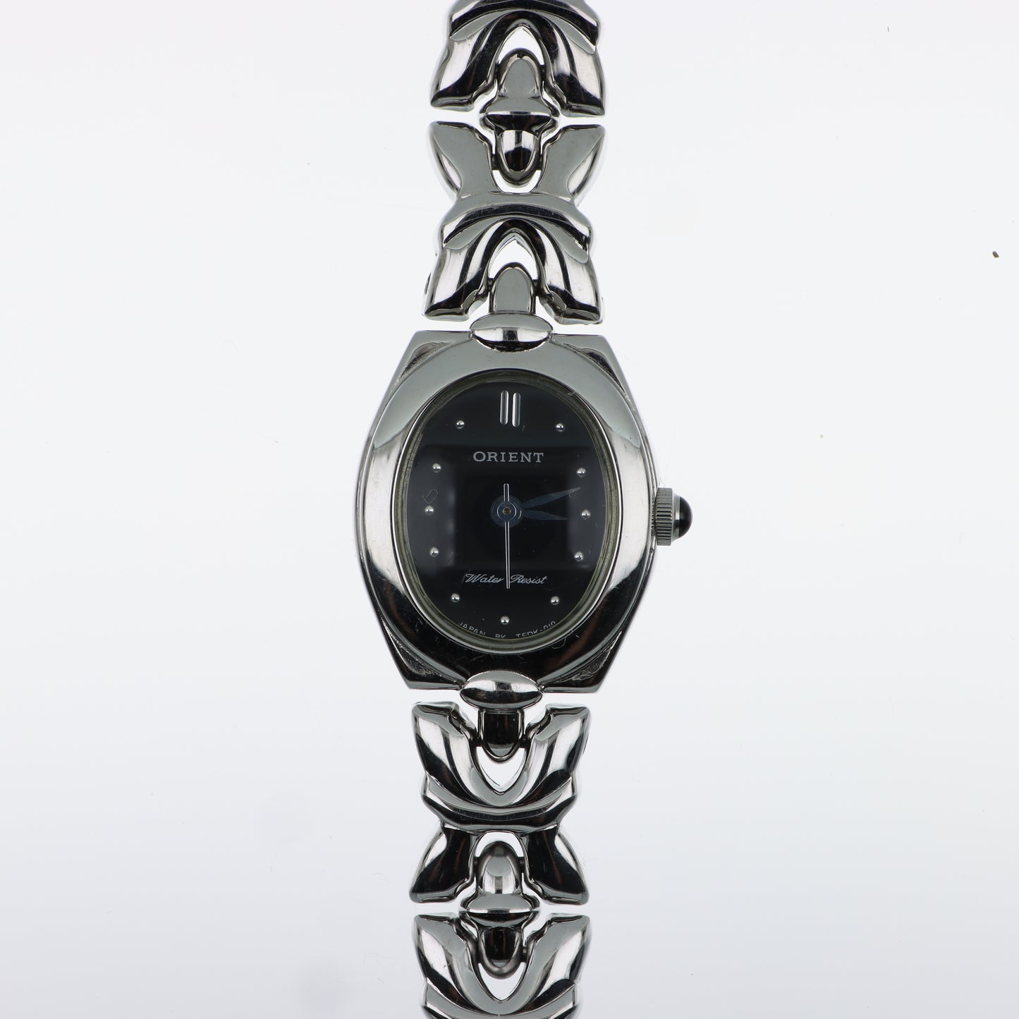Orologio Orient Lady Ovale Nero Water Resist - Bracciale Sculturale Silver