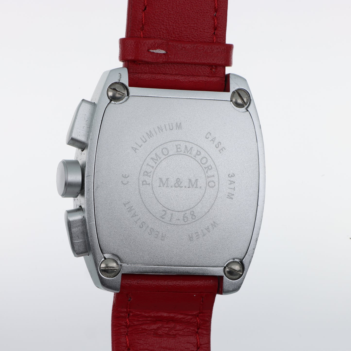 Orologio Primo Emporio Cronografo Red Passion - Lunetta con Cristalli Rossi e Cinturino in Pelle Rossa