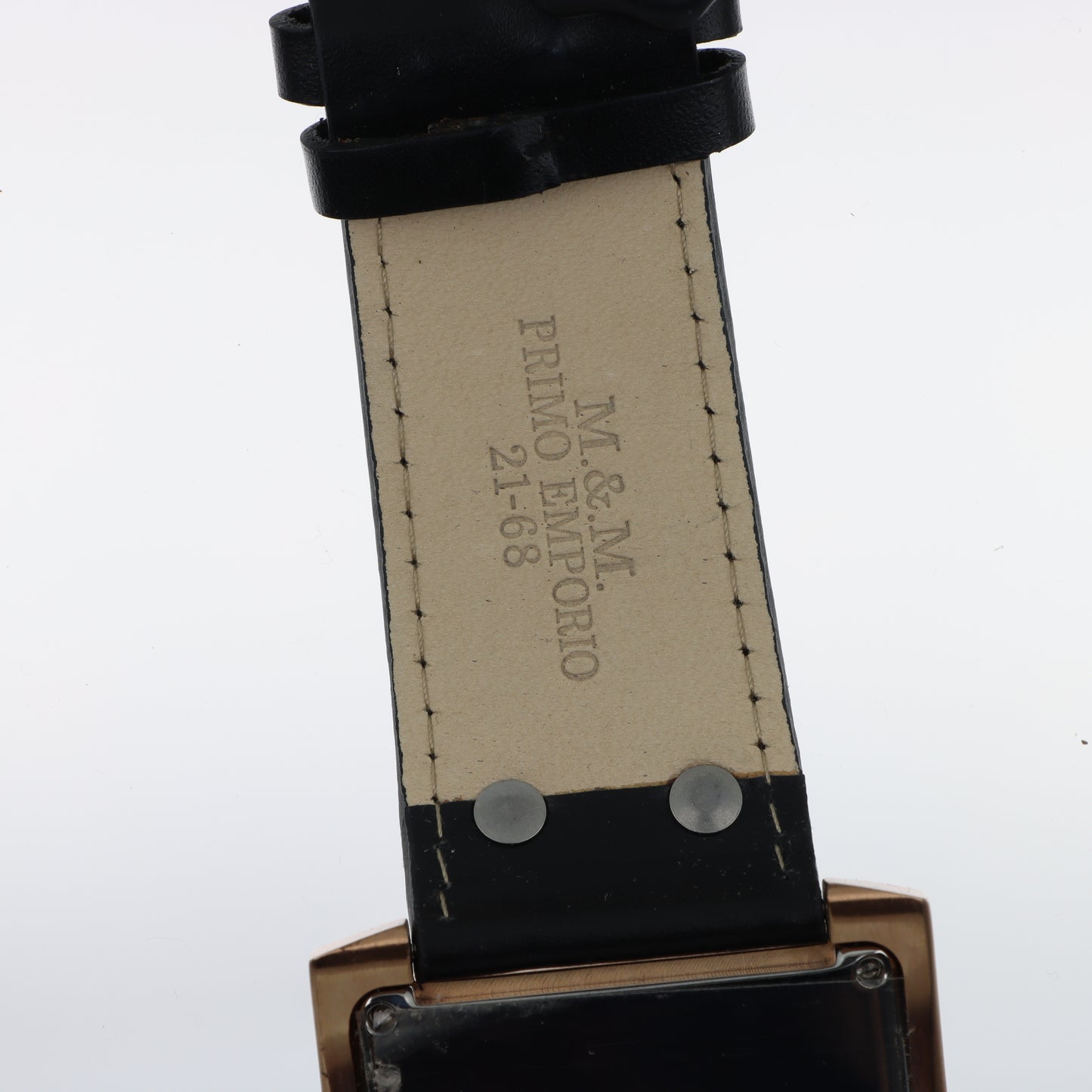 Orologio M&M Primo Emporio 21-68 Cronografo Tachimetro Rose Gold - Quadrante Nero e Cinturino Borchiato