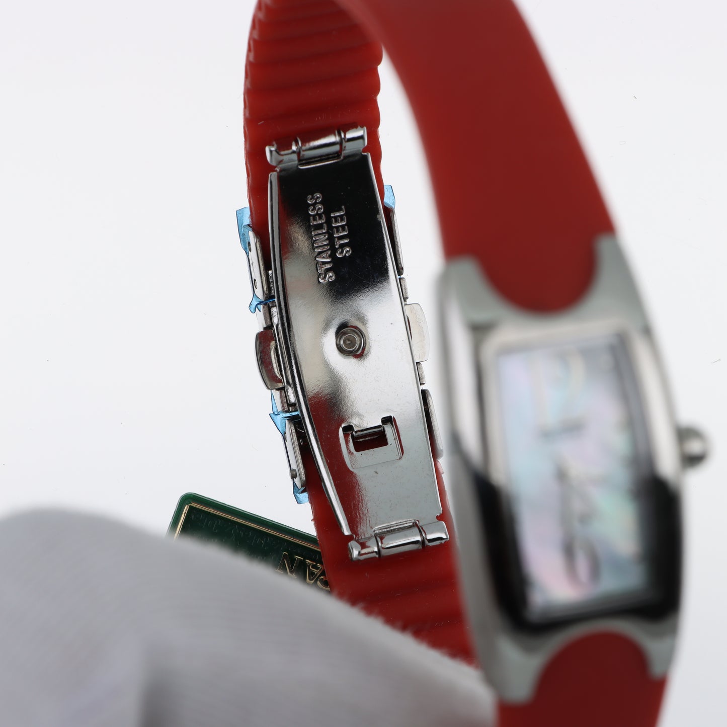 Orologio Orient Lady Bangle Red - Cassa Avvolgente Silver con Quadrante Madreperla e Cinturino Rosso