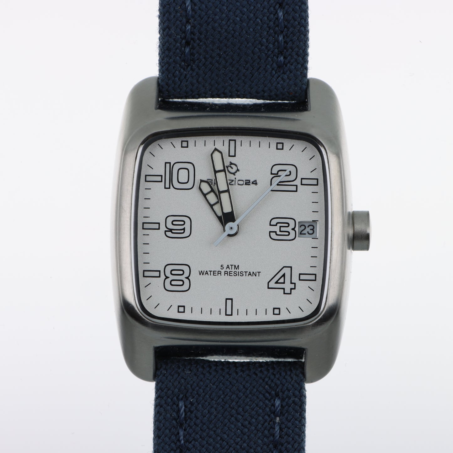 Orologio Spazio 24Tonneau 5 ATM Water Resistant – Quadrante Bianco e Cinturino in Tessuto Navy