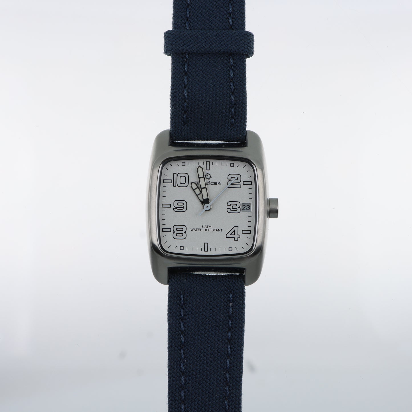Orologio Spazio 24Tonneau 5 ATM Water Resistant – Quadrante Bianco e Cinturino in Tessuto Navy