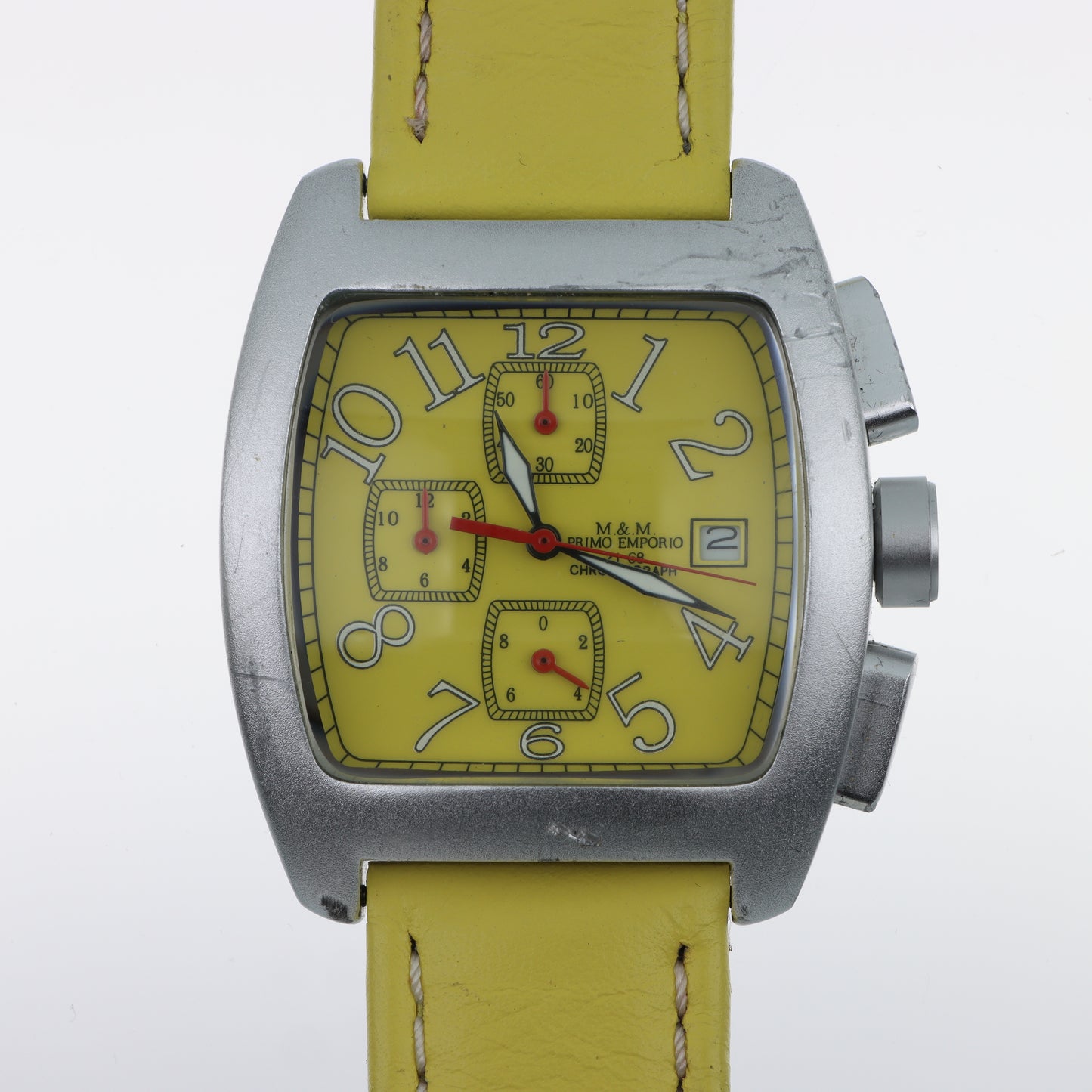 Orologio M&M Primo Emporio 21-68 Cronografo Yellow - Quadrante Giallo e Cinturino in Pelle
