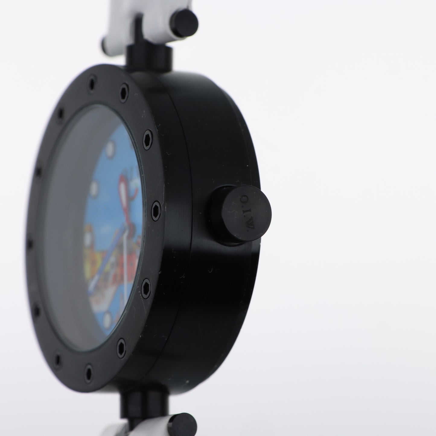 Orologio O.I.W. Art Edition Porto Mediterraneo - Cassa Oblò Black e Cinturino Bianco