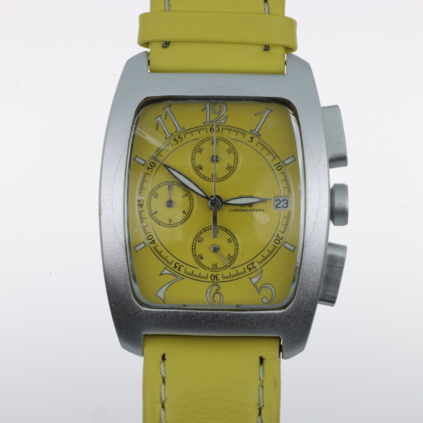 Orologio 21-68 Cronografo Tonneau Yellow – Quadrante Giallo e Cinturino in Pelle