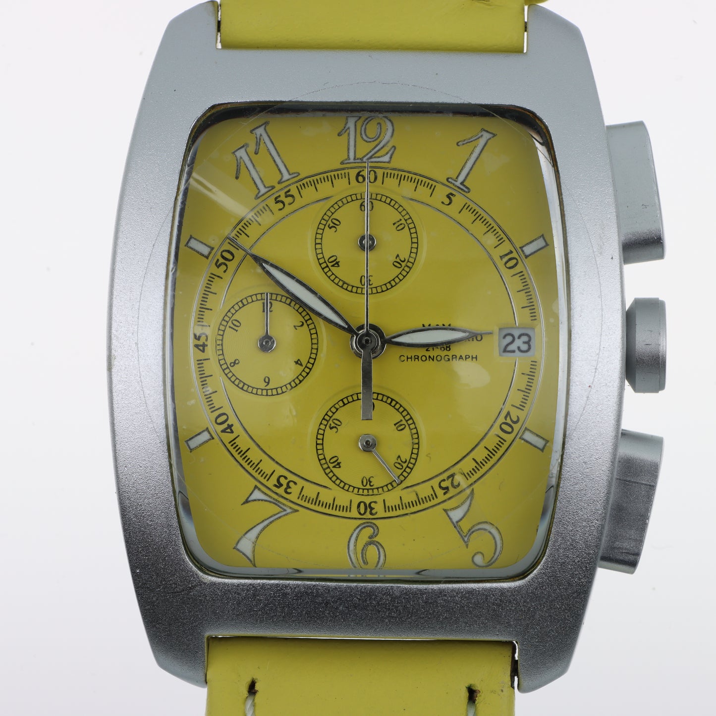 Orologio 21-68 Cronografo Tonneau Yellow – Quadrante Giallo e Cinturino in Pelle