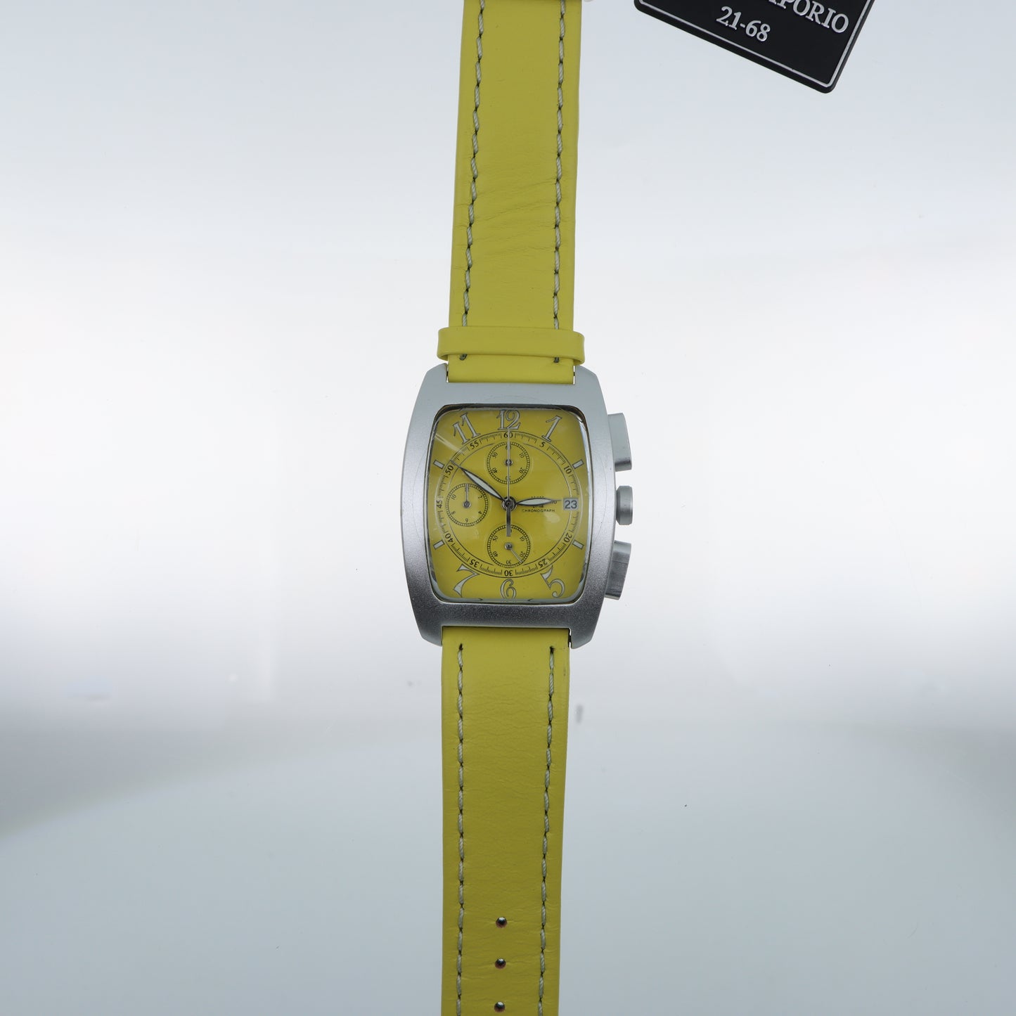 Orologio 21-68 Cronografo Tonneau Yellow – Quadrante Giallo e Cinturino in Pelle