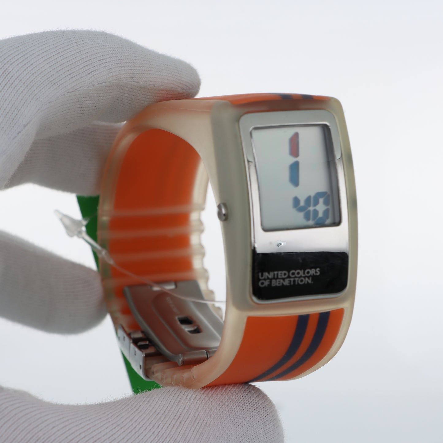 Orologio United Colors of Benetton Digital Orange - Display LCD e Cinturino Arancione con Strisce Blu