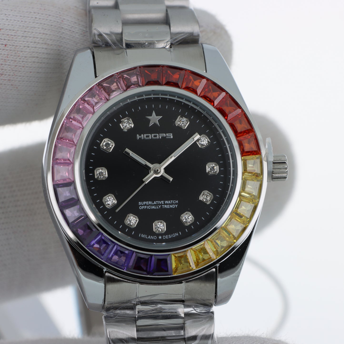 Orologio Hoops Rainbow - Lunetta Multicolore e Bracciale in Acciaio