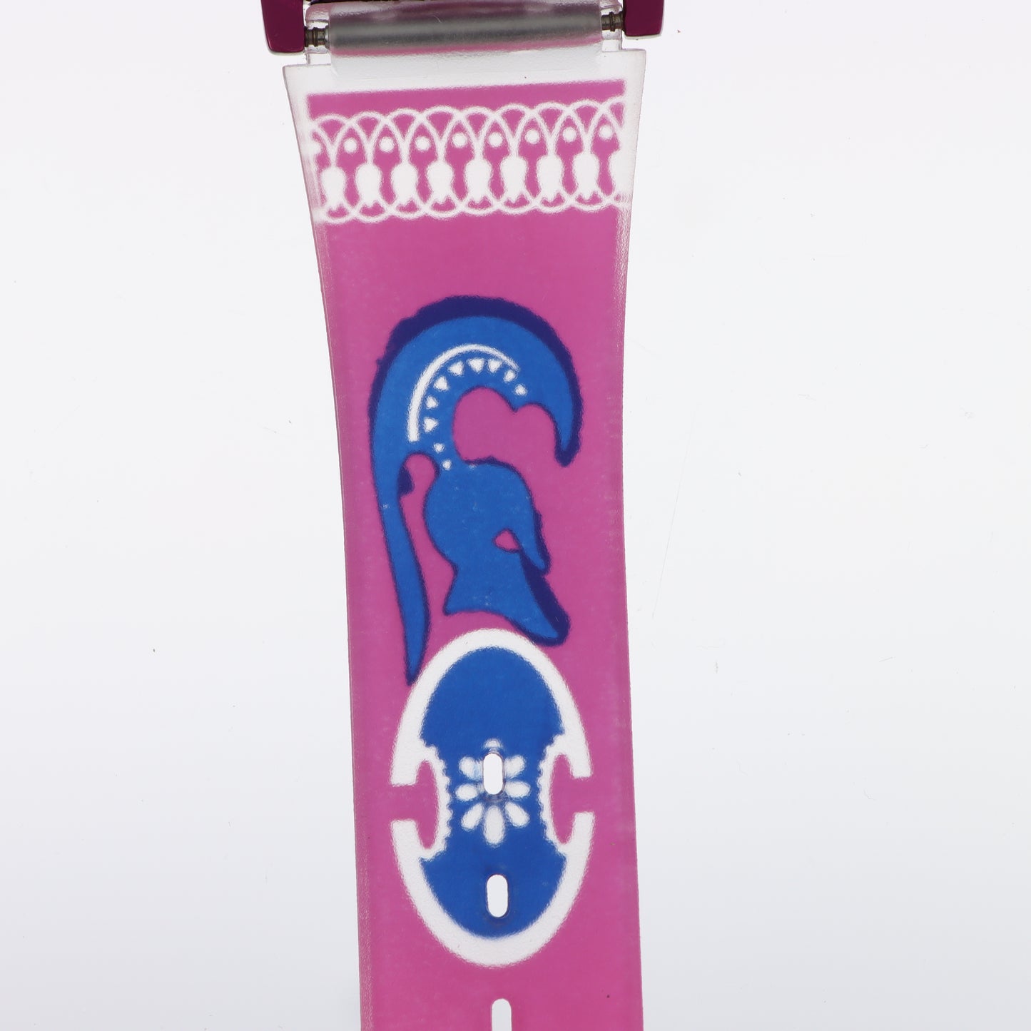 Orologio Michel Valentin Bambina Delfini - Quadrante Rosa con Fiorellini e Cinturino Fucsia