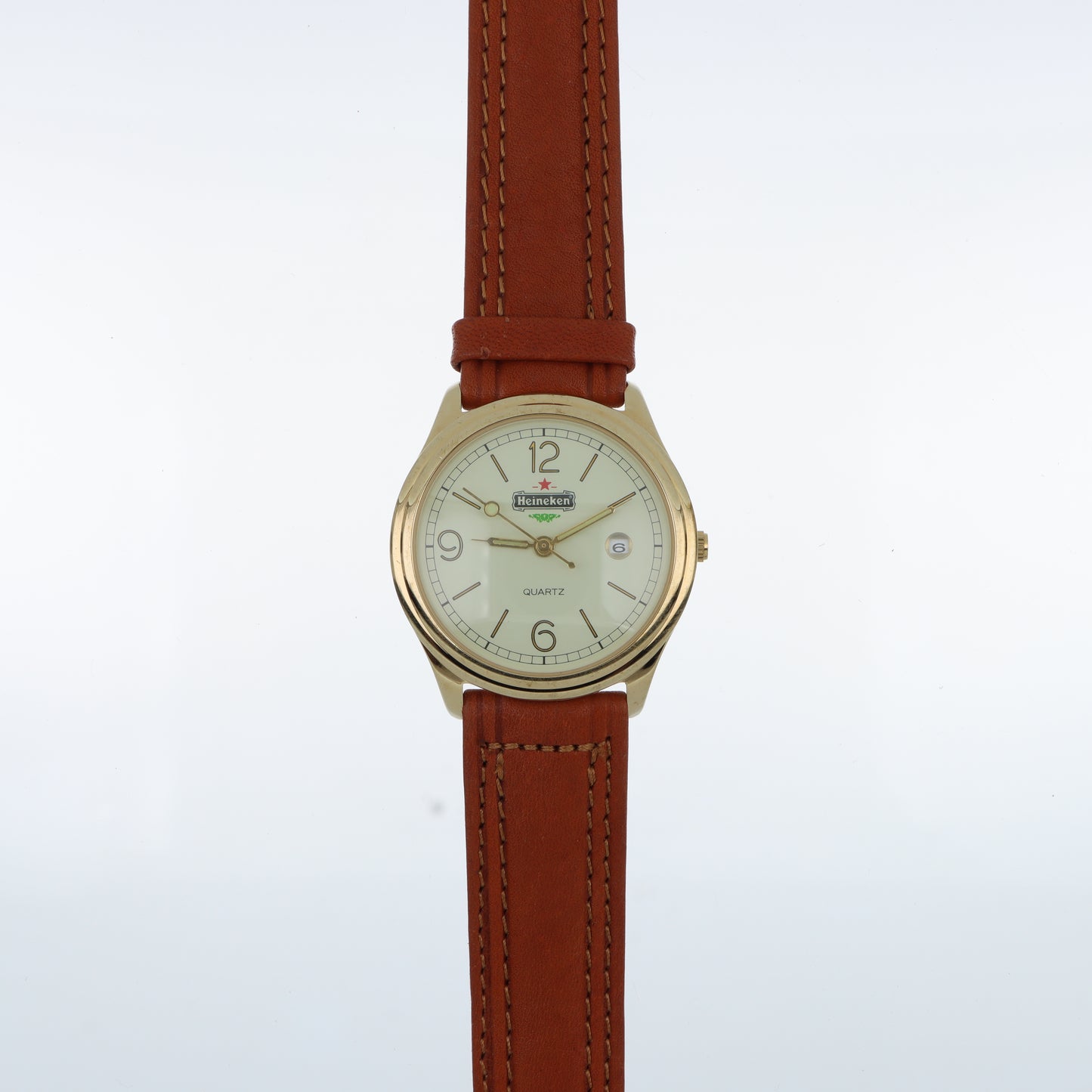 Orologio Heineken Quartz Gold – Cinturino in Pelle Cognac