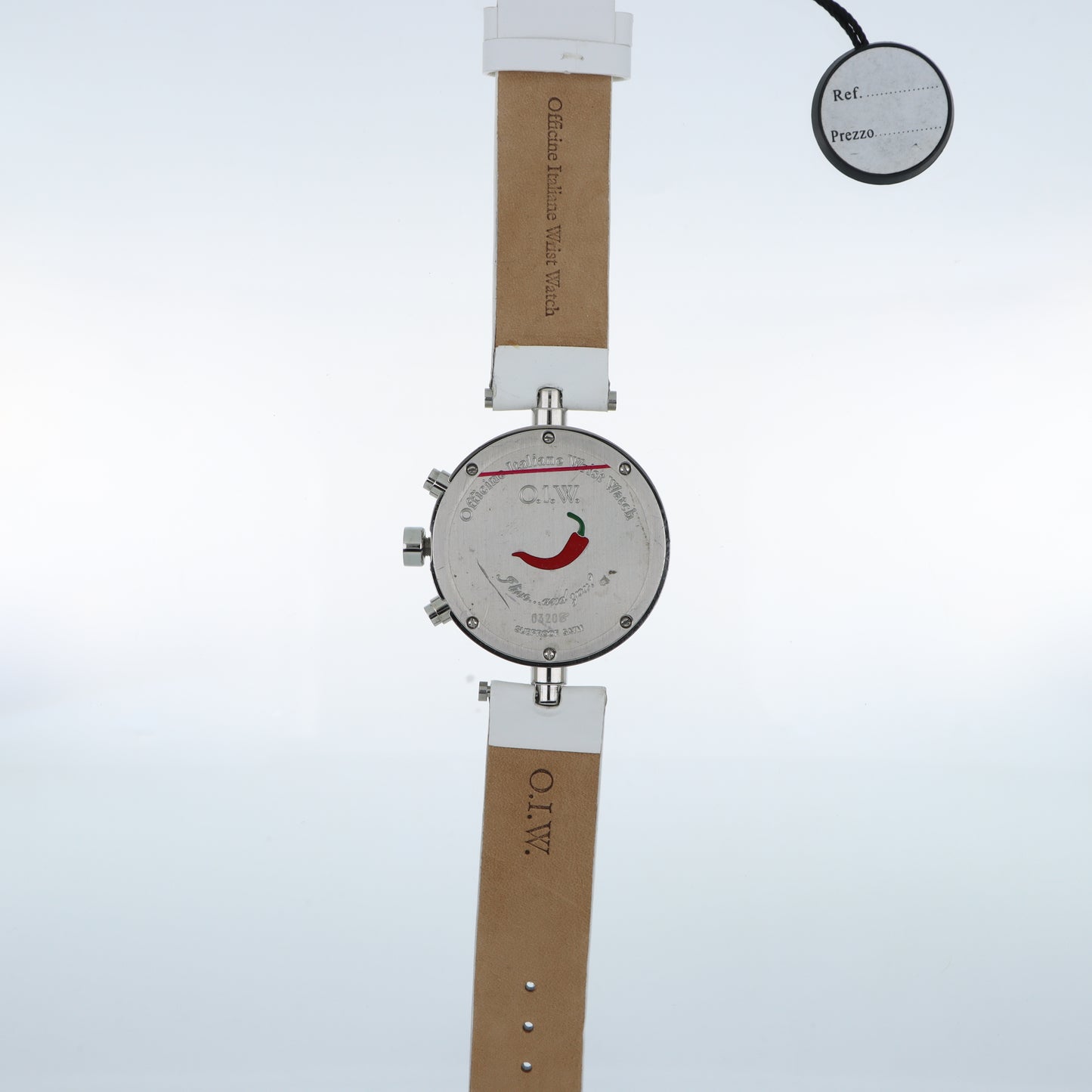 Orologio O.I.W. Cronografo Art Edition - Quadrante Dipinto Paesaggio Marino e Cinturino Bianco
