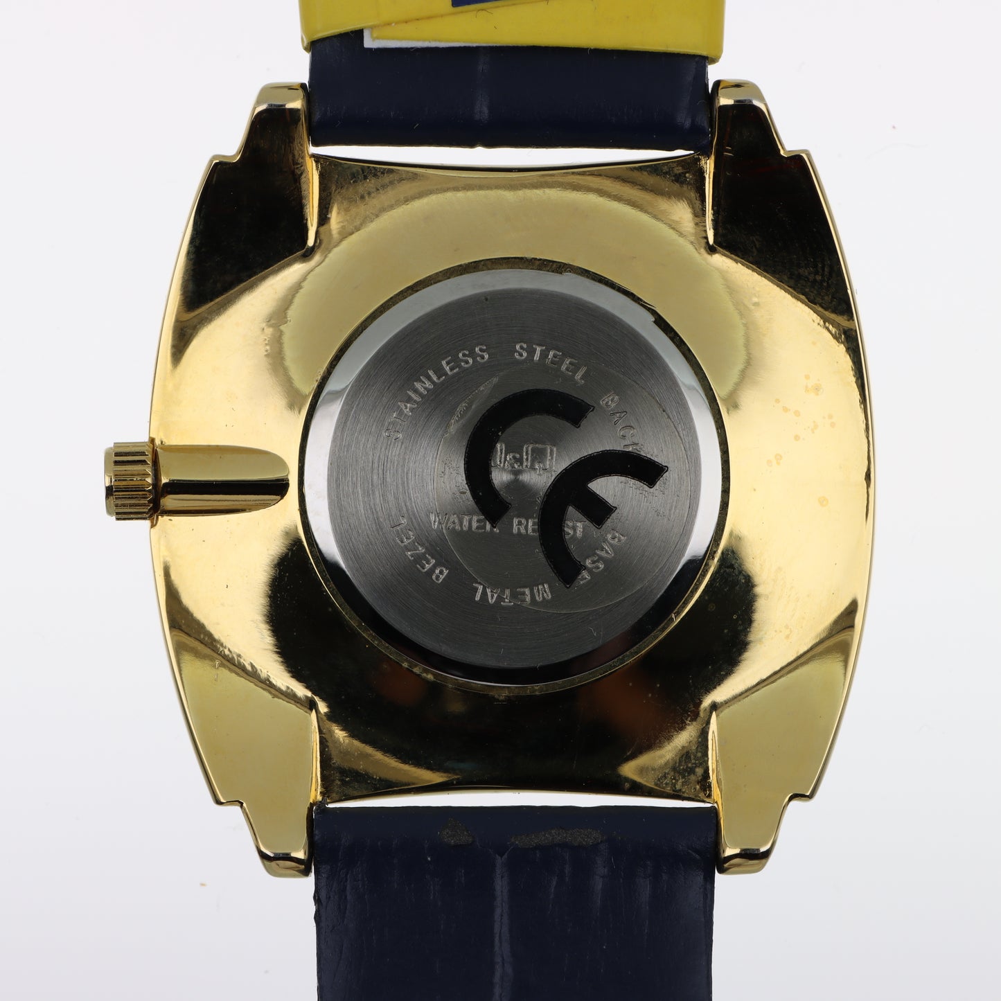 Orologio Q&Q Quartz Tonneau Gold - Quadrante Blu Navy e Cinturino in Pelle