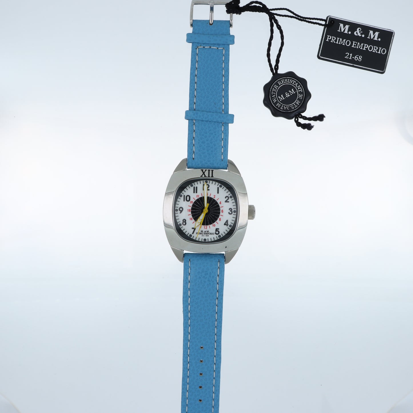 Orologio M&M Primo Emporio 21-68 World Time - Fuso Orario Mondiale e Cinturino Azzurro