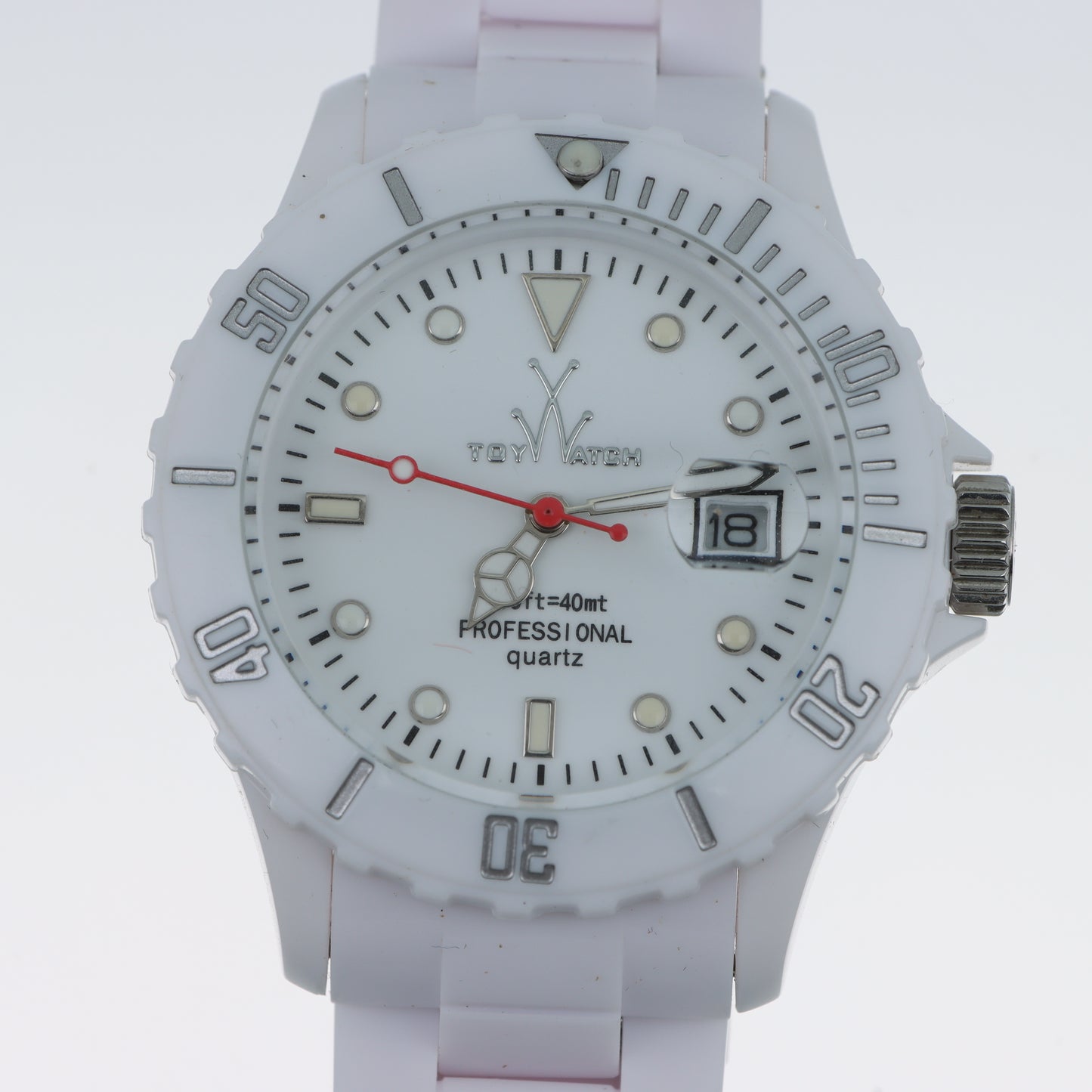 Orologio ToyWatch Professional Quartz Total White - Lunetta Girevole e Bracciale in Silicone