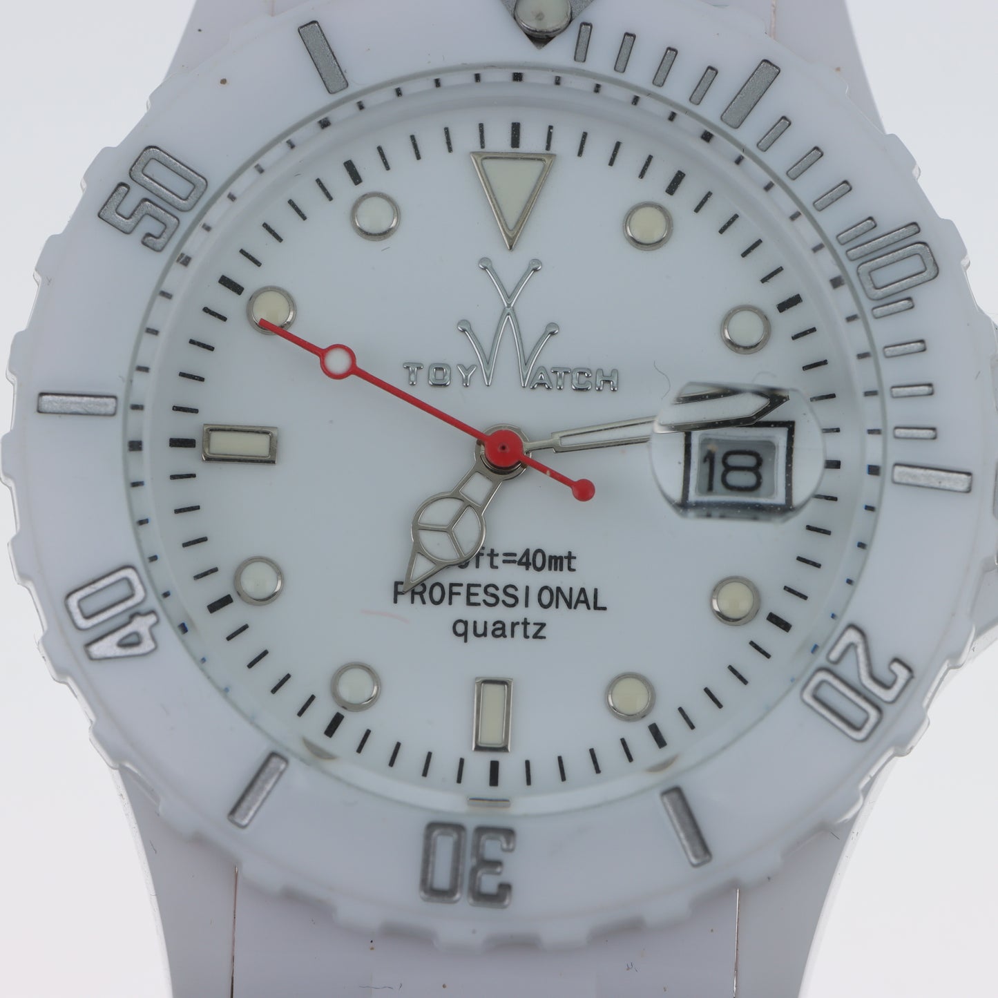Orologio ToyWatch Professional Quartz Total White - Lunetta Girevole e Bracciale in Silicone