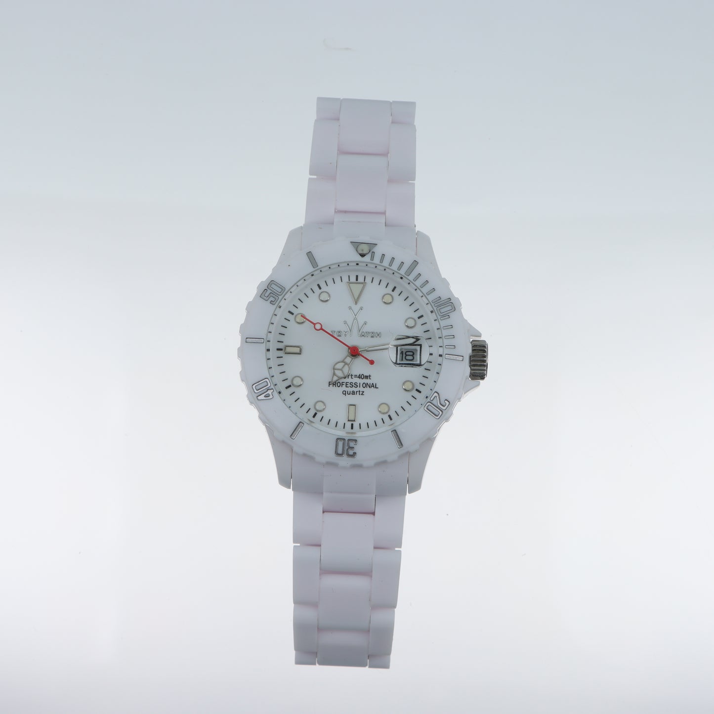 Orologio ToyWatch Professional Quartz Total White - Lunetta Girevole e Bracciale in Silicone