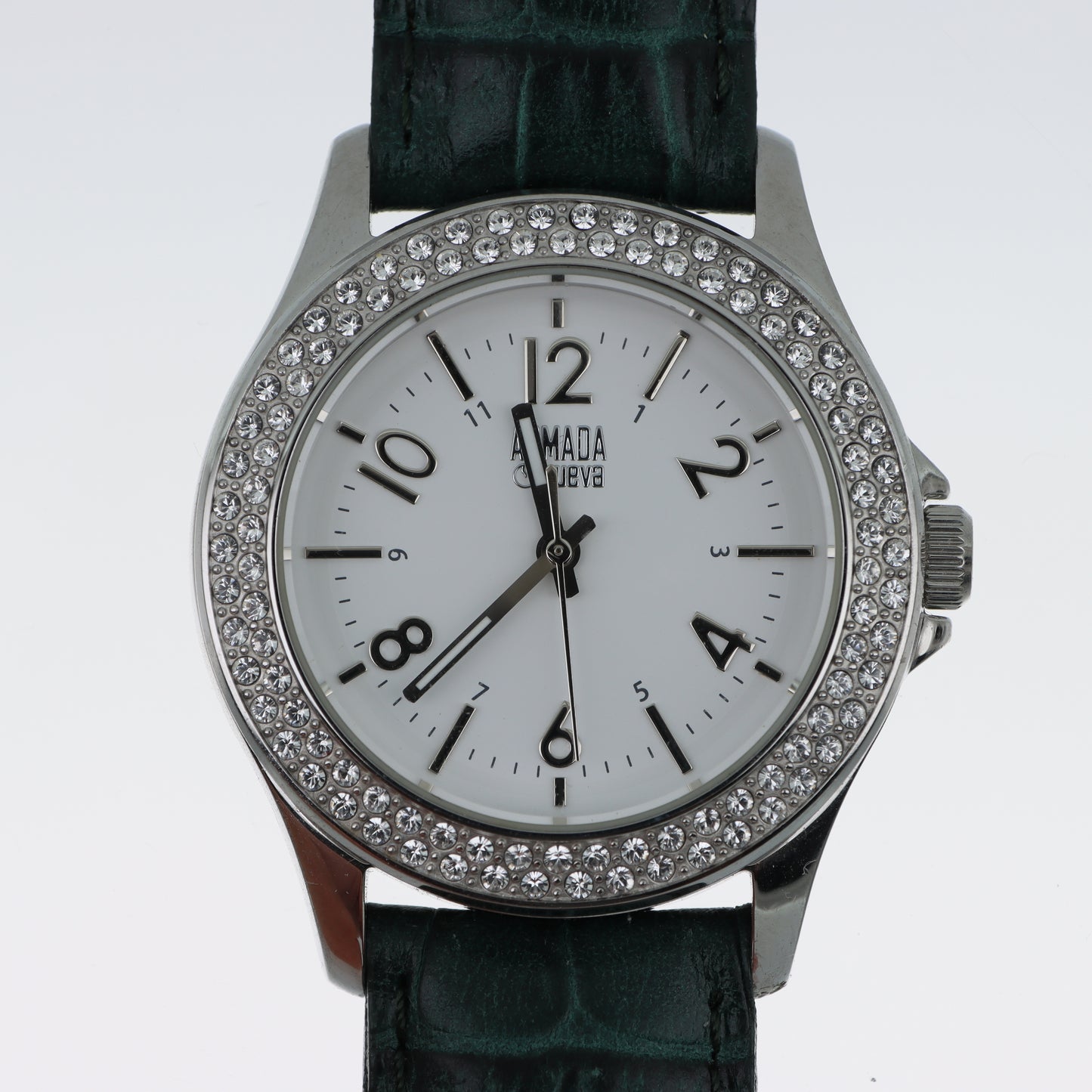 Orologio Armada Nueva Crystal - Lunetta con Doppia Fila di Cristalli e Cinturino Verde Scuro