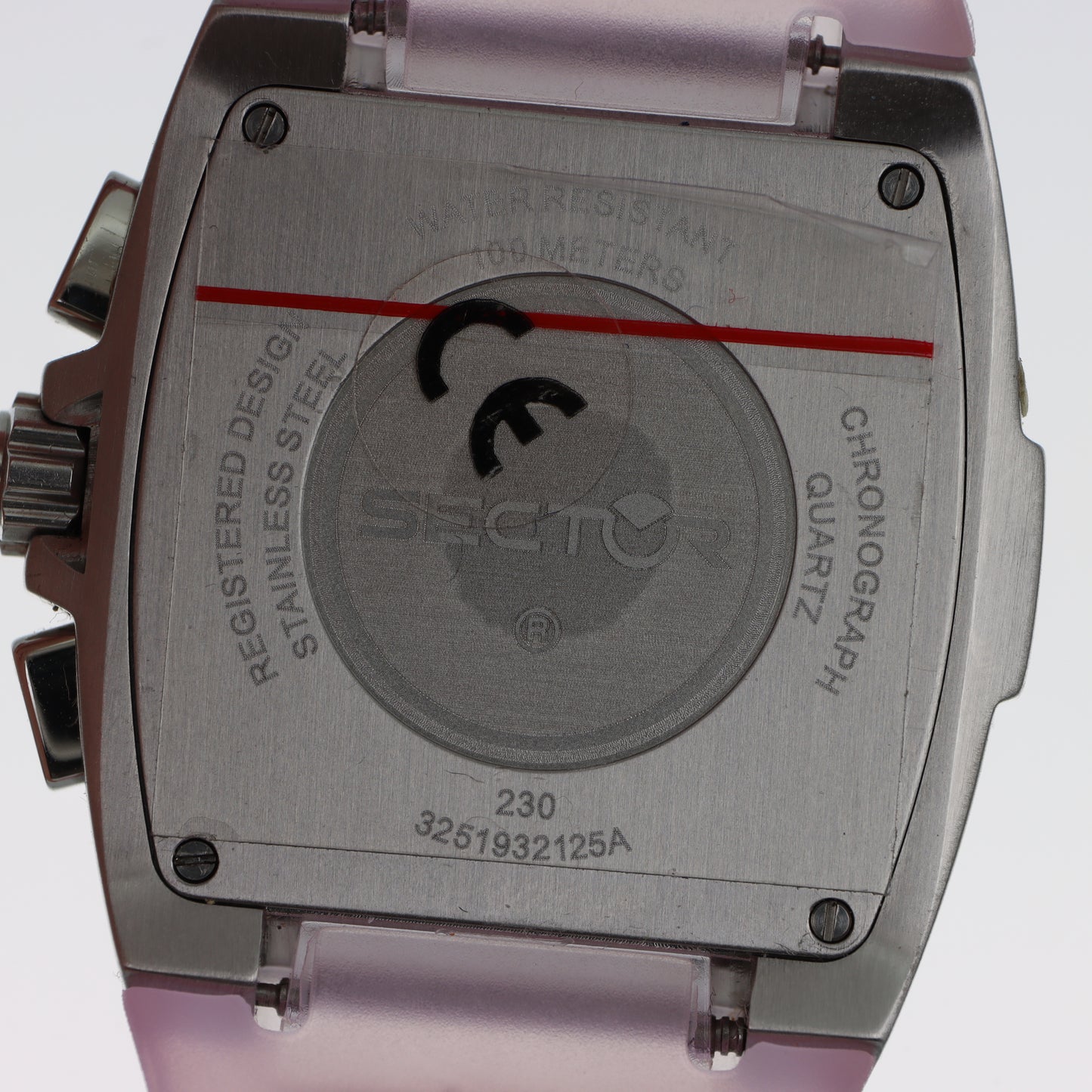 Orologio Sector Cronografo Donna Pink - Cassa Cushion con Cristalli e Cinturino in Silicone Rosa
