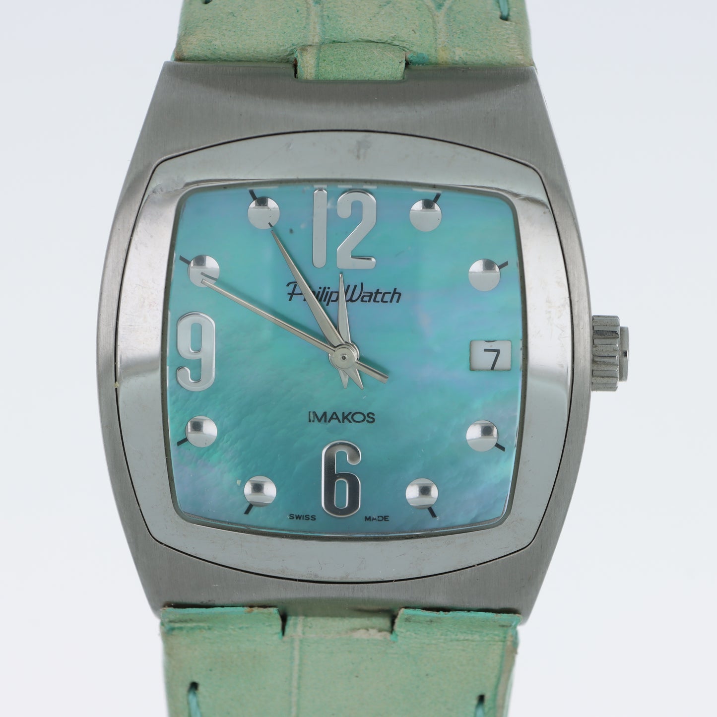 Orologio Philip Watch Imakos Swiss Made - Quadrante Madreperla Turchese e Cinturino Verde Acqua