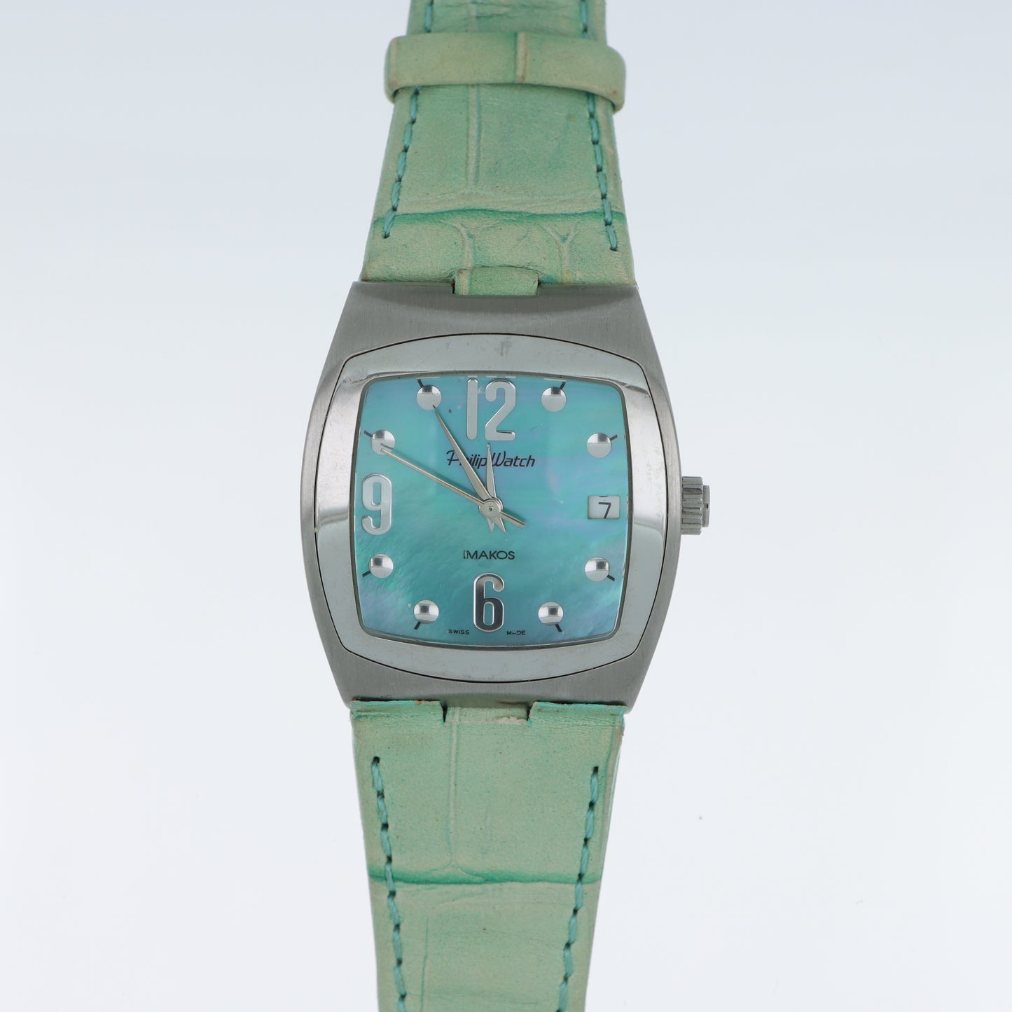 Orologio Philip Watch Imakos Swiss Made - Quadrante Madreperla Turchese e Cinturino Verde Acqua