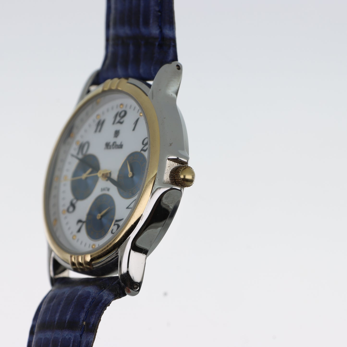 Orologio MxOnda Multifunzione Bicolore - Quadrante Bianco con Sotto-Quadranti Blu e Cinturino Navy