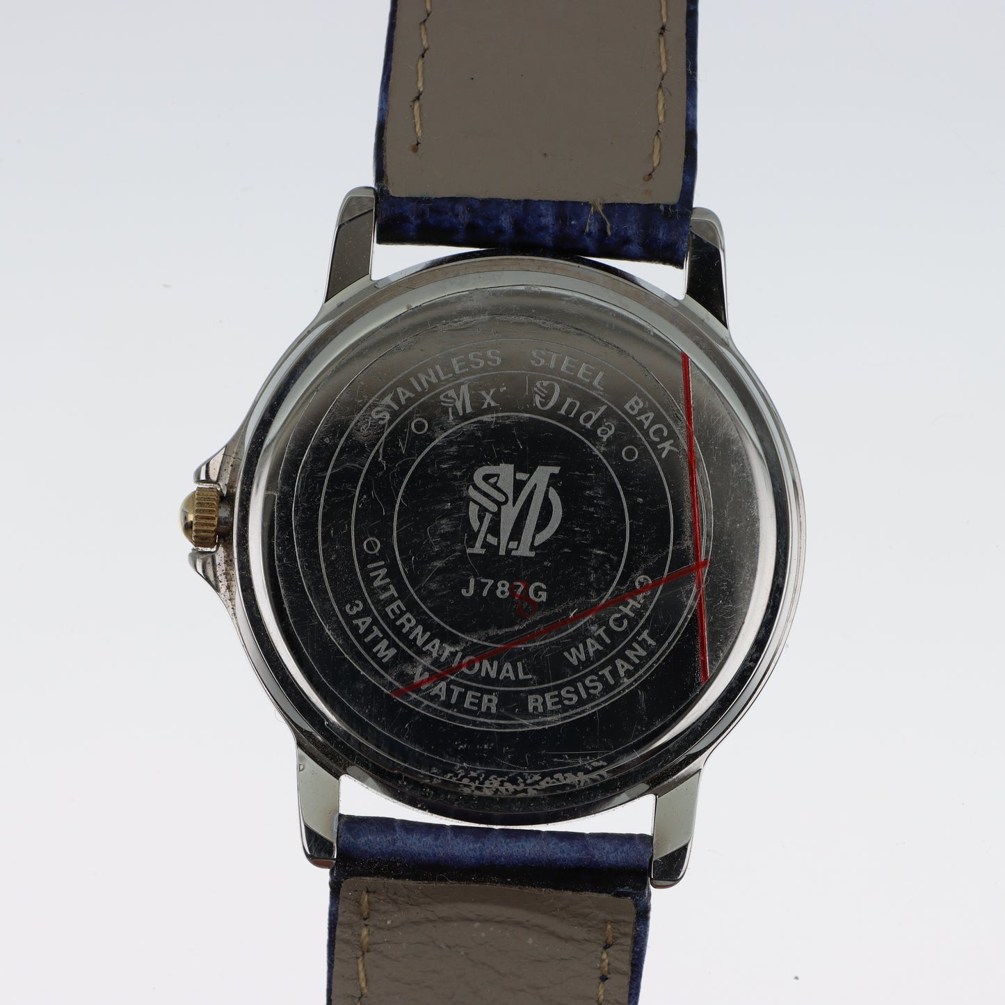 Orologio MxOnda Multifunzione Bicolore - Quadrante Bianco con Sotto-Quadranti Blu e Cinturino Navy