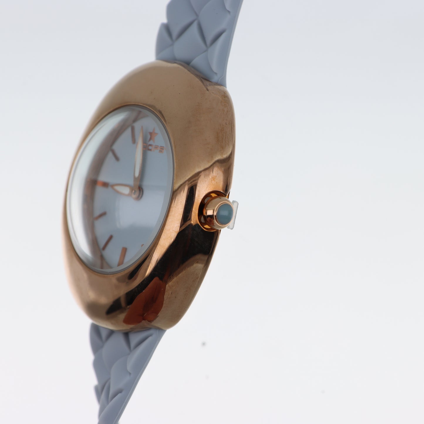 Orologio Hoops Oval Rose Gold - Quadrante Azzurro e Cinturino in Silicone Trapuntato