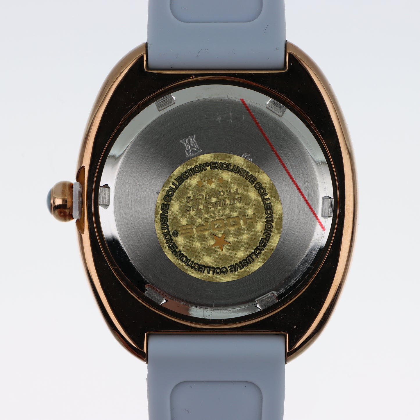 Orologio Hoops Oval Rose Gold - Quadrante Azzurro e Cinturino in Silicone Trapuntato