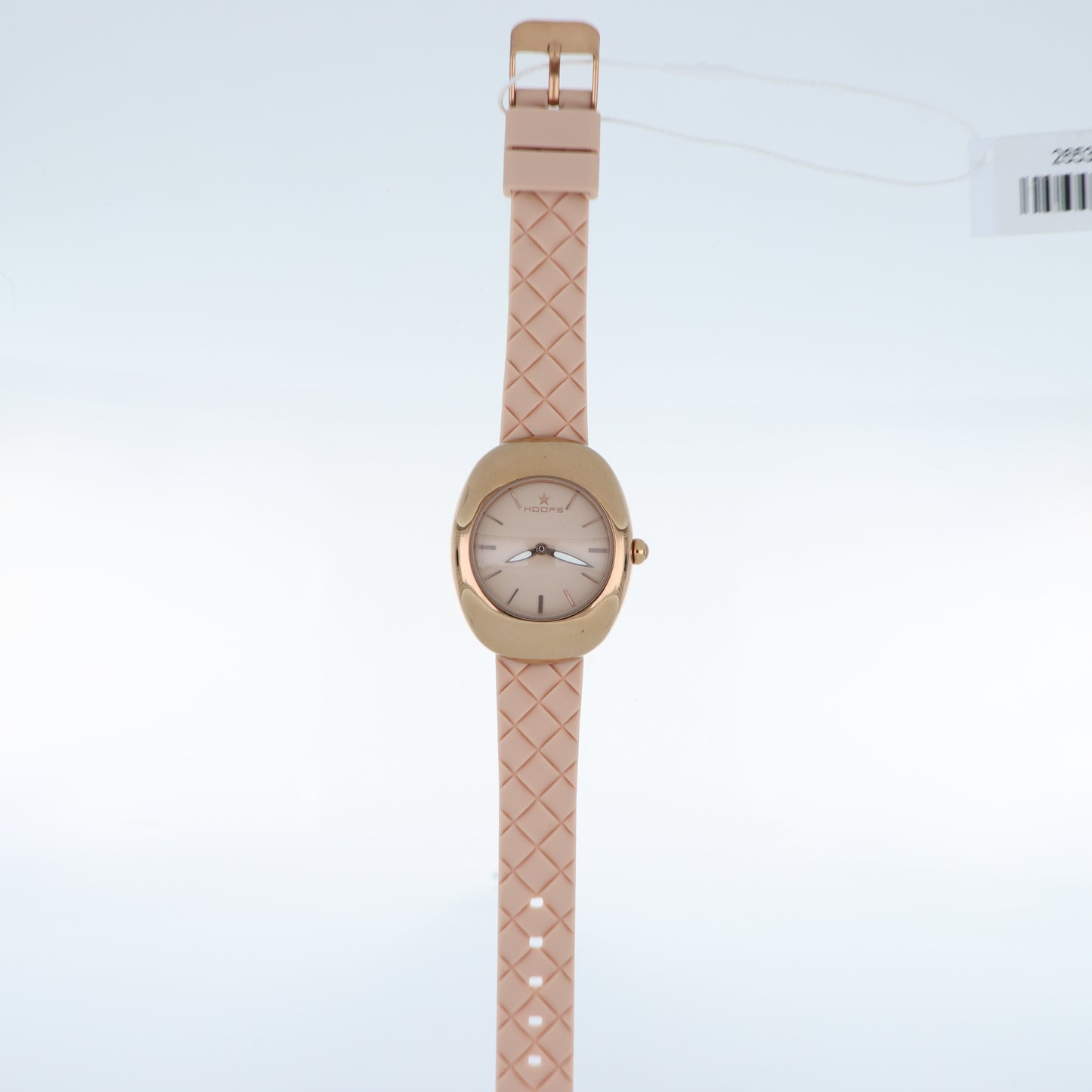 Orologio Hoops Oval Total Rose Gold - Quadrante Cipria e Cinturino in Silicone Trapuntato Rosa