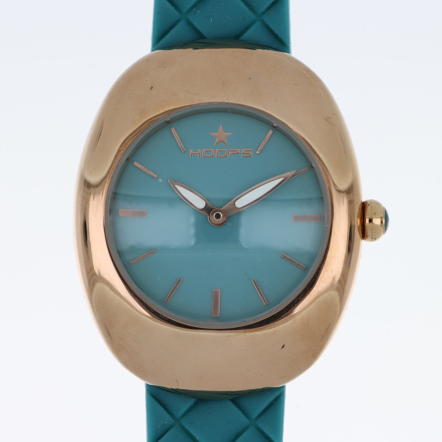 Hoops – Orologio Donna Cassa Rose Gold Quadrante Teal Cinturino Silicone