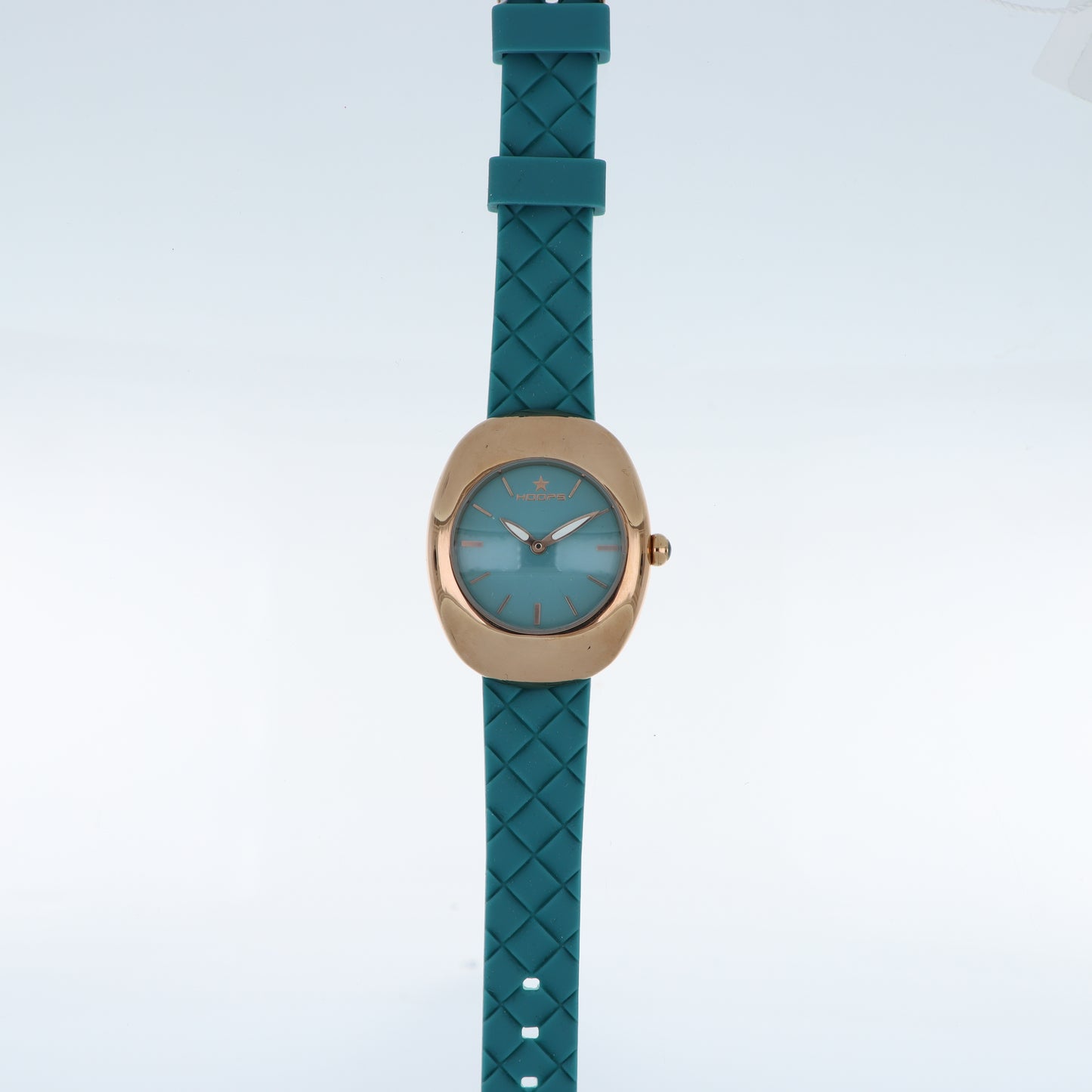 Hoops – Orologio Donna Cassa Rose Gold Quadrante Teal Cinturino Silicone