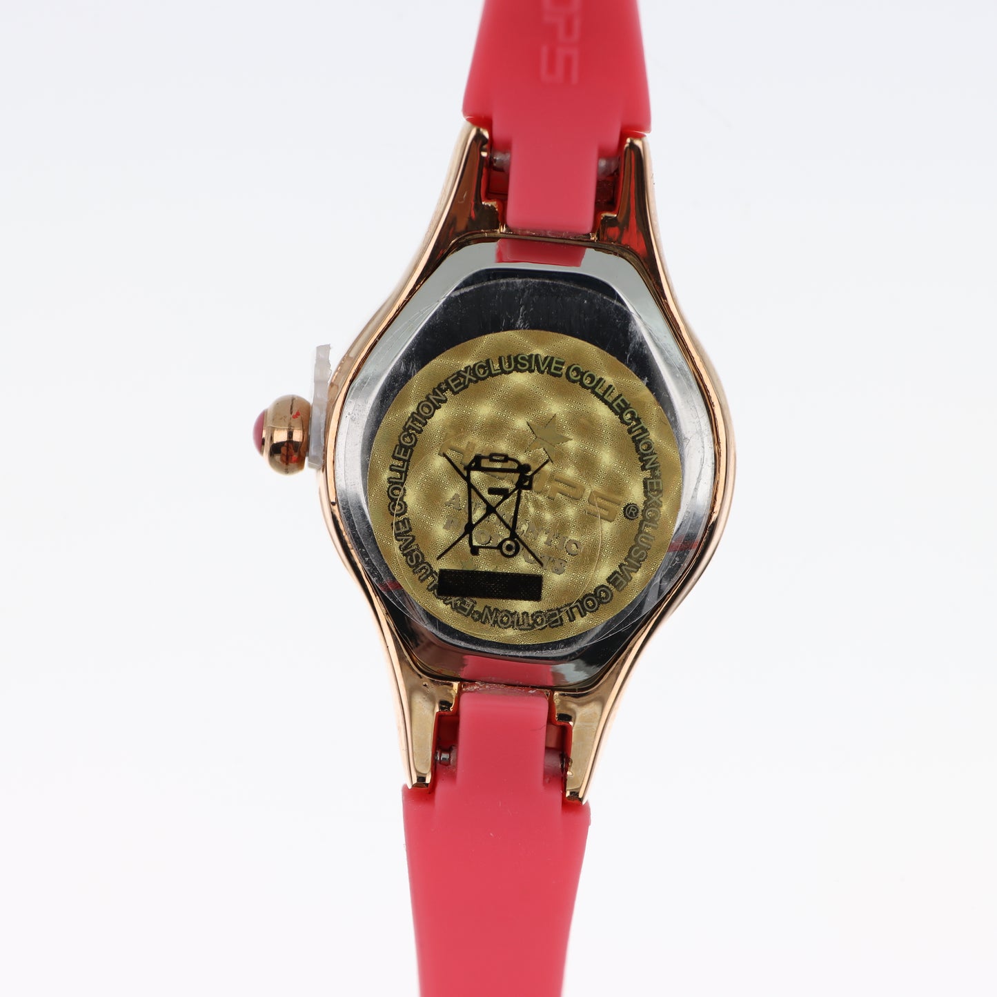 Hoops – Orologio Donna Rose Gold Quadrante Rosso Lunetta Cristalli Cinturino Silicone