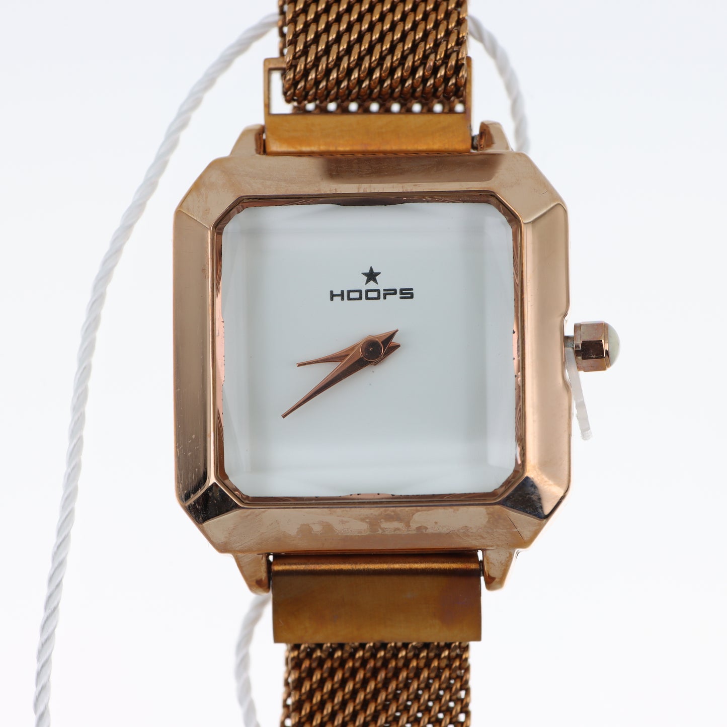 Orologio Hoops Square Rose Gold - Cassa Quadrata con Bracciale Mesh e Quadrante Bianco